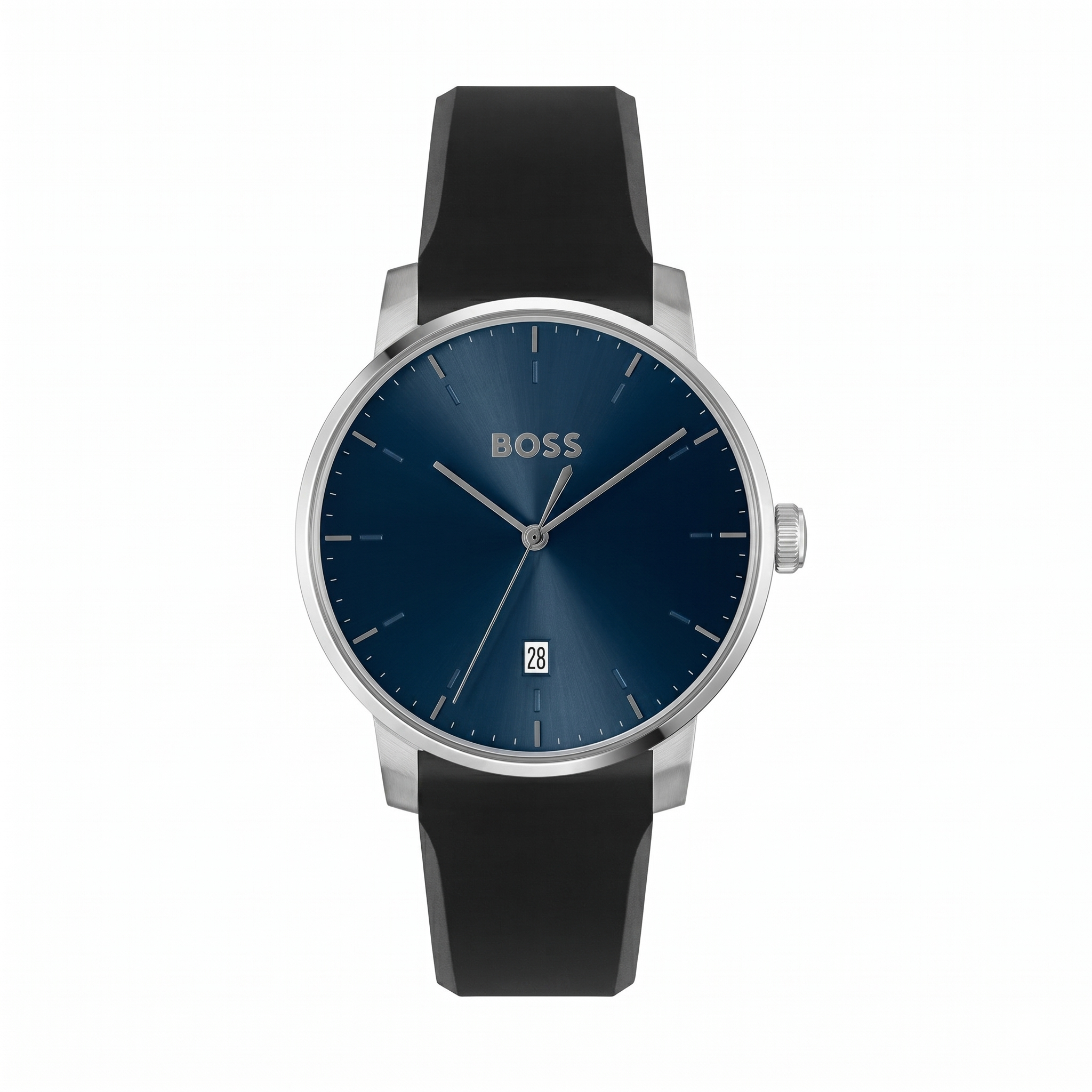Boss 1514131 | Dean Men Quartz Blue Dial Analog Silicone Watch.