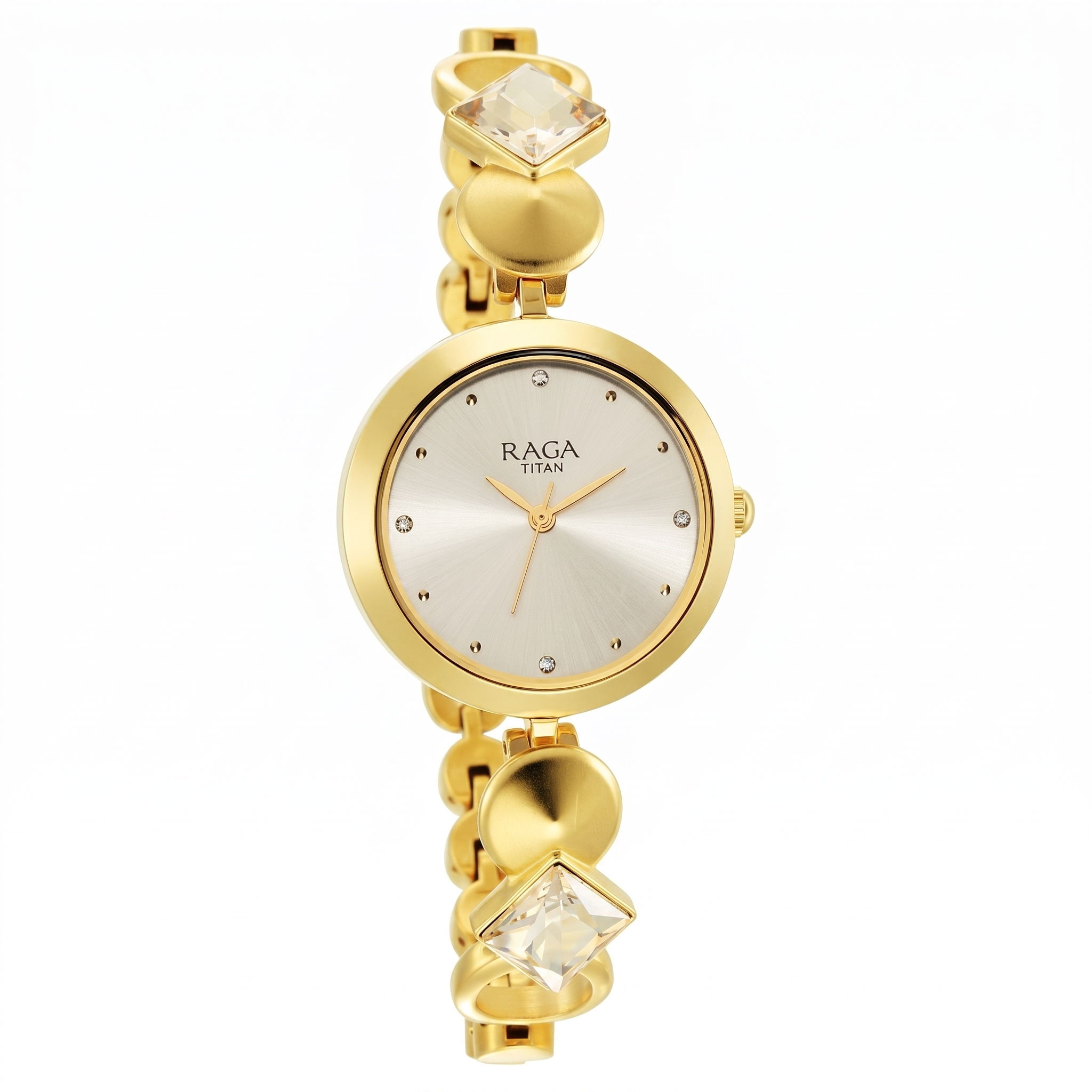Titan 2606YM08 | Titan Raga Love All Champagne Dial Analog Metal Strap Watch for Women