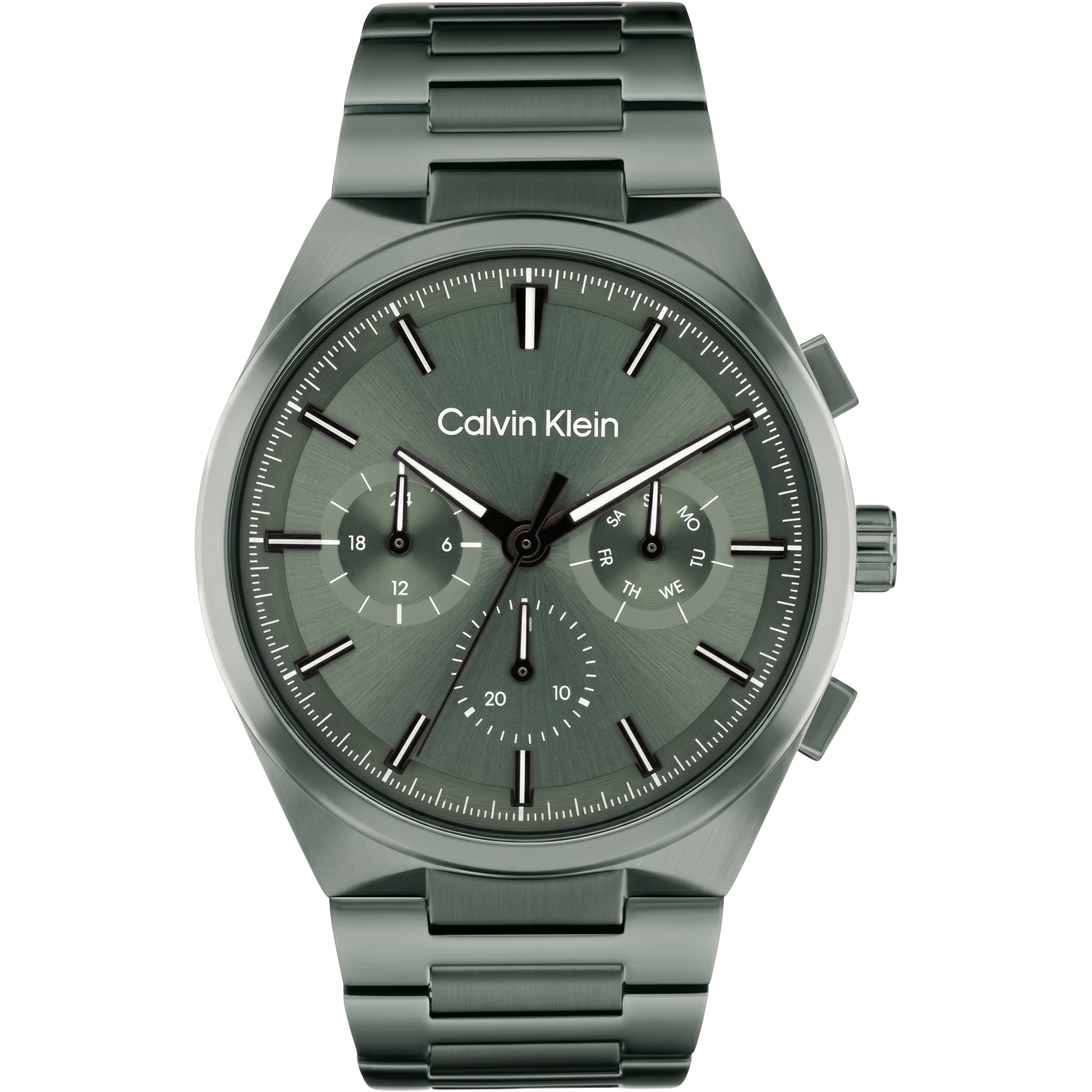 Calvin Klein 25200535 | Distinguish Men Quartz Green Dial Multi-Function Stainless Steel Watch