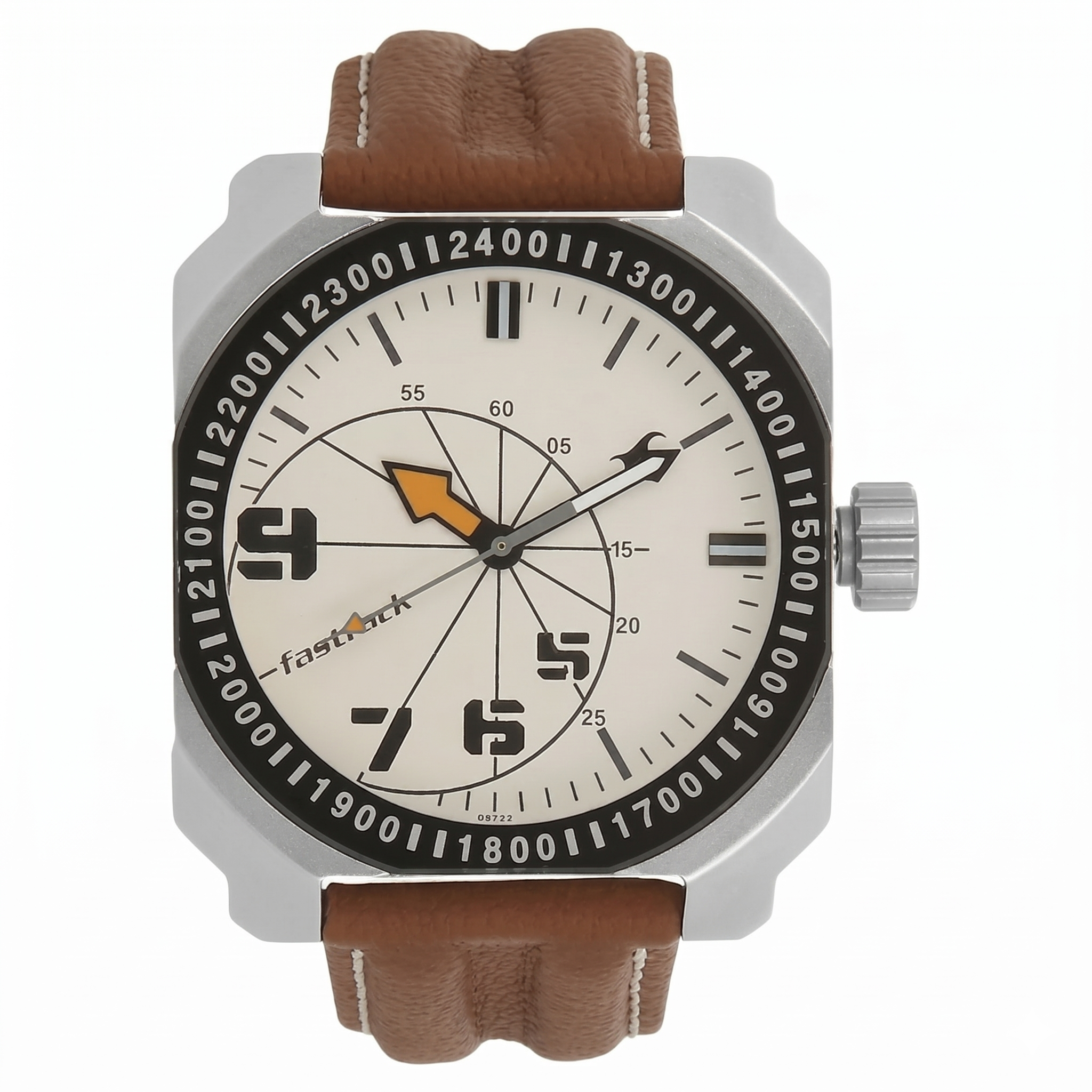 Fastrack NK3083SL01 | Fastrack Commando Quartz Analog White Dial Leather Strap Watch for Guys