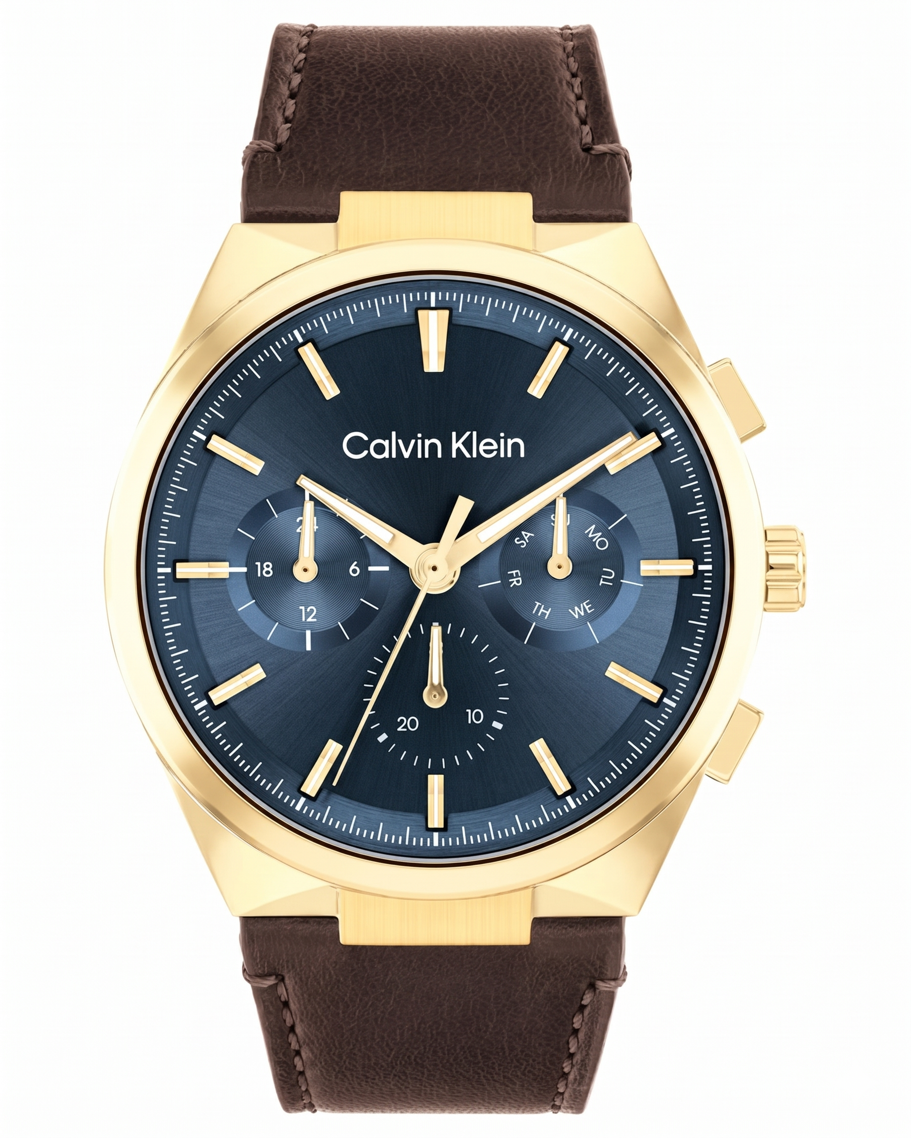 Calvin Klein 25200445 | Distinguish Men Quartz Blue Dial Multi-Function Leather Watch