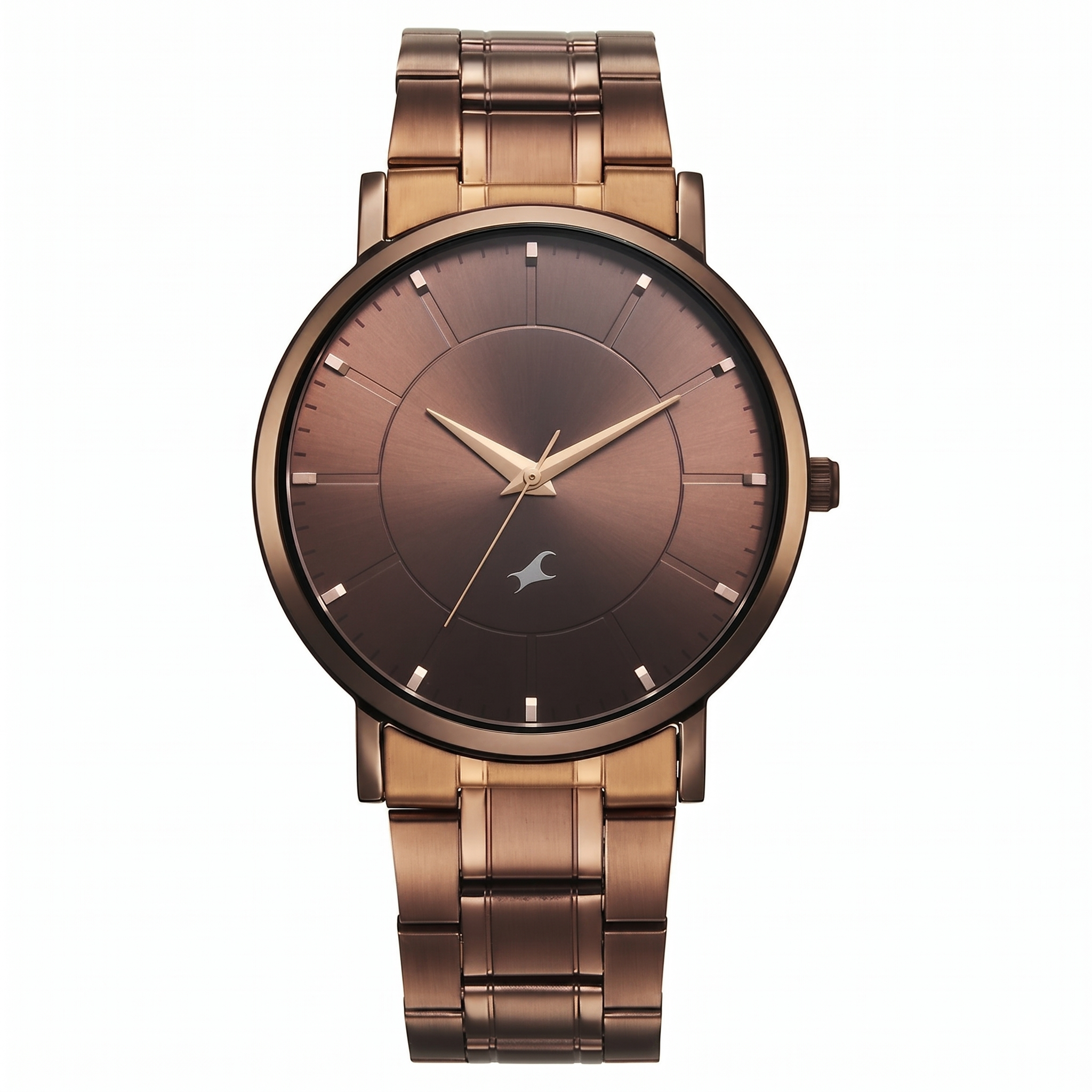 Fastrack 38163QM01 | Fastrack Stunners X Quartz Analog Brown Dial Stainless Steel Strap Watch For Guys