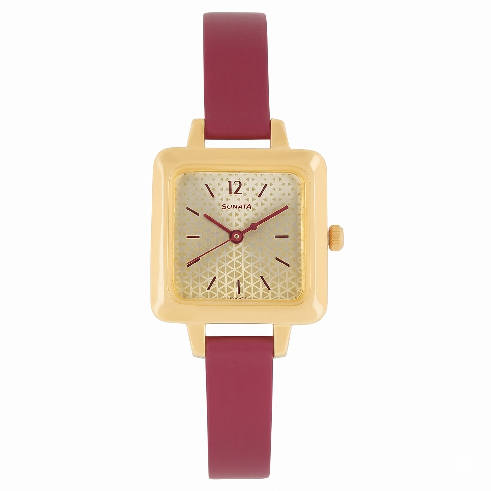 Sonata 8152YL02 | Sonata Splash Champagne Dial Women Watch With Leather Strap