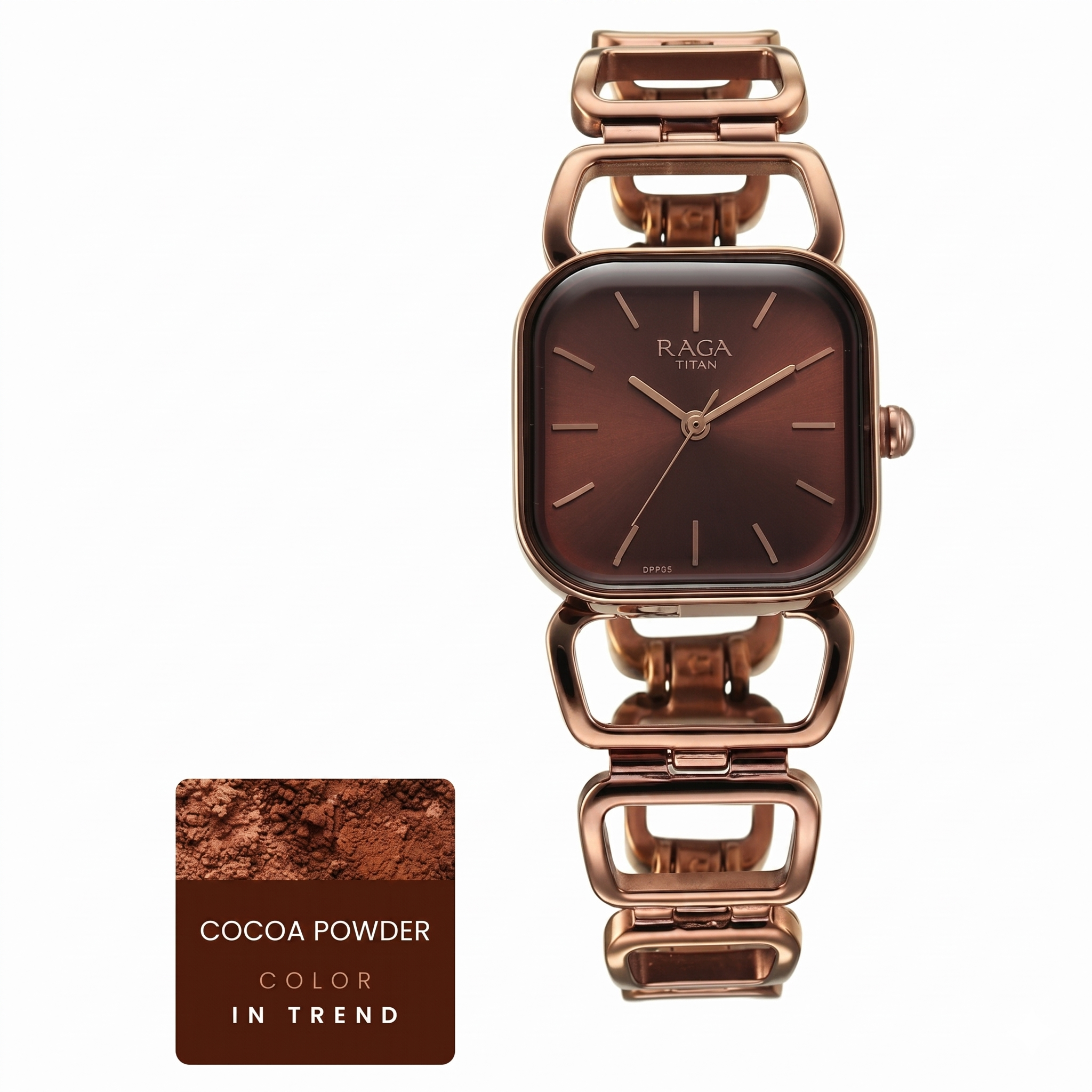 Titan 2697QM02 | Titan Raga Ascend Quartz Analog Brown Dial With Brown Color Metal Strap Watch For Women