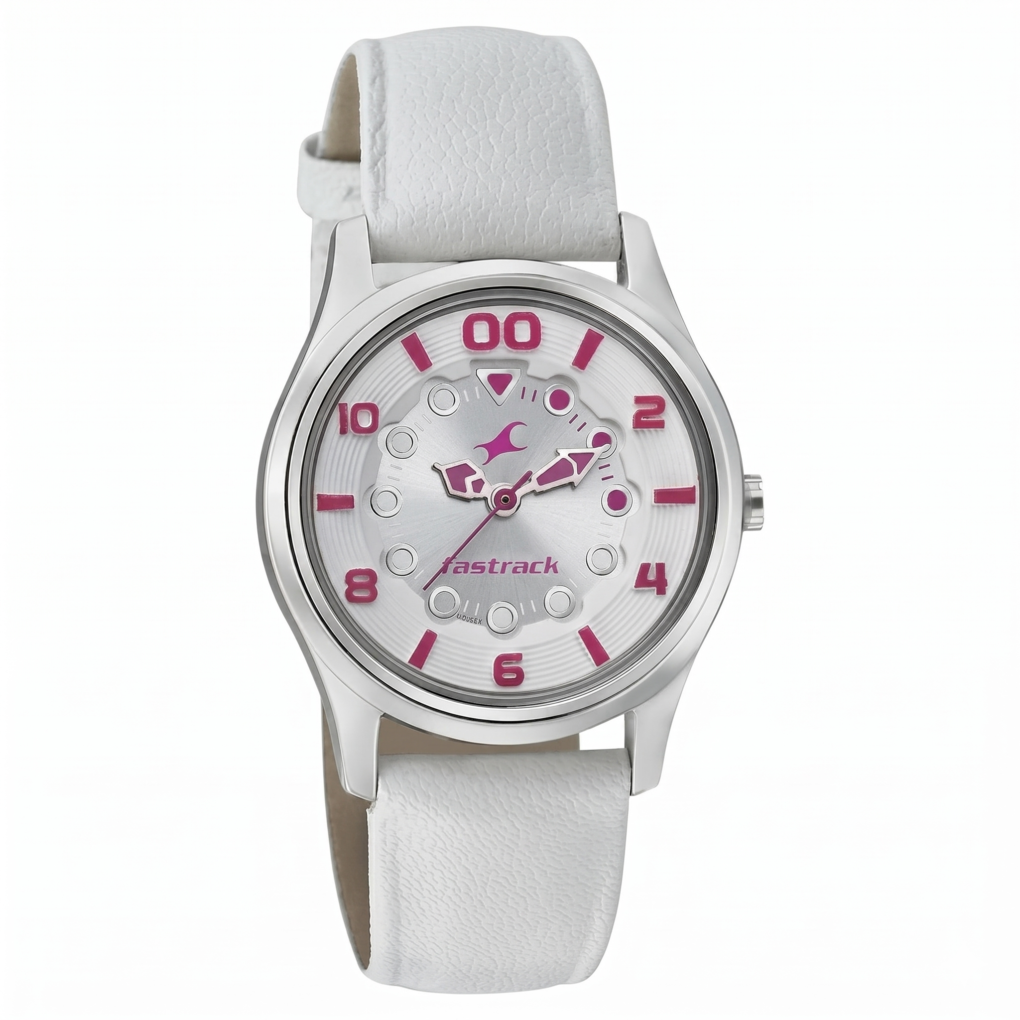 Fastrack 6116SL01 | Fastrack Quartz Analog Silver Dial Leather Strap Watch for Girls