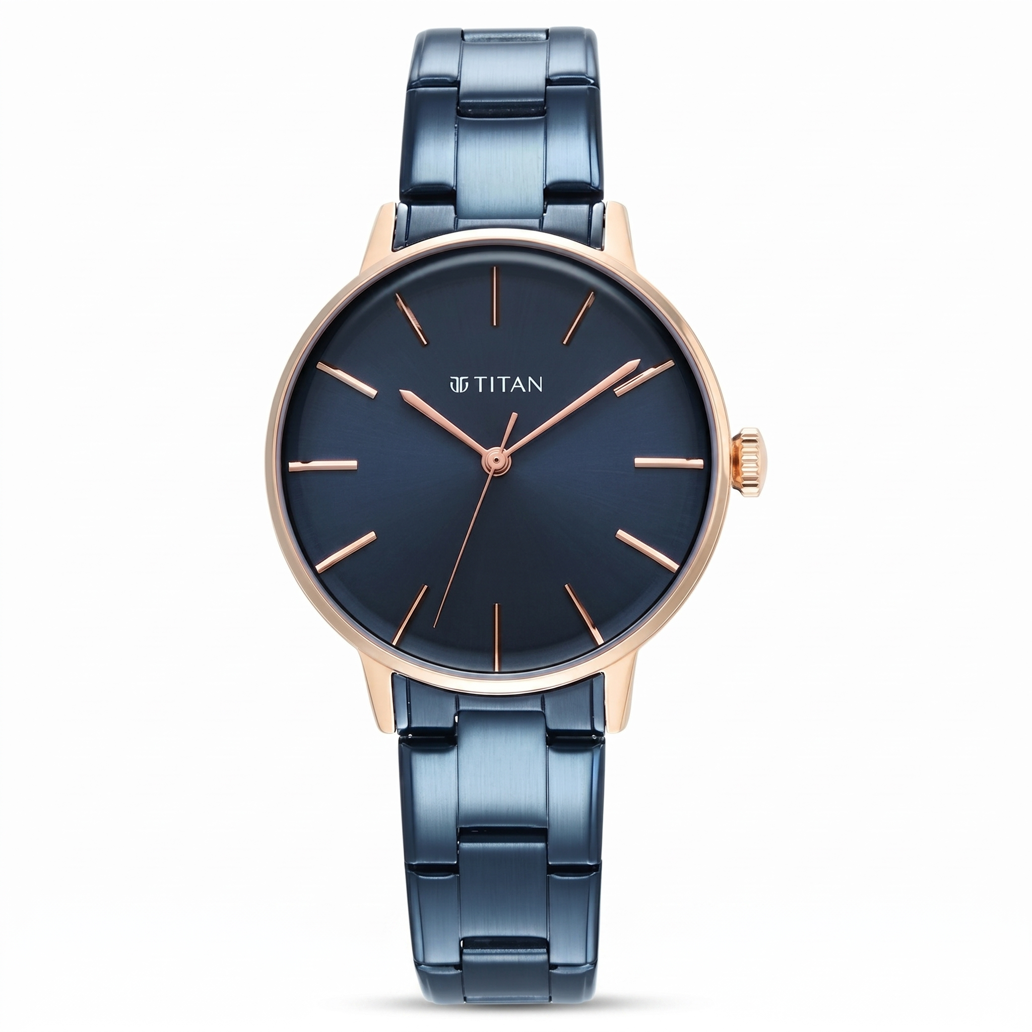 Titan 95248KM02 | Titan TGIF Quartz Analog Blue Dial Blue Stainless Steel Strap Watch for Women