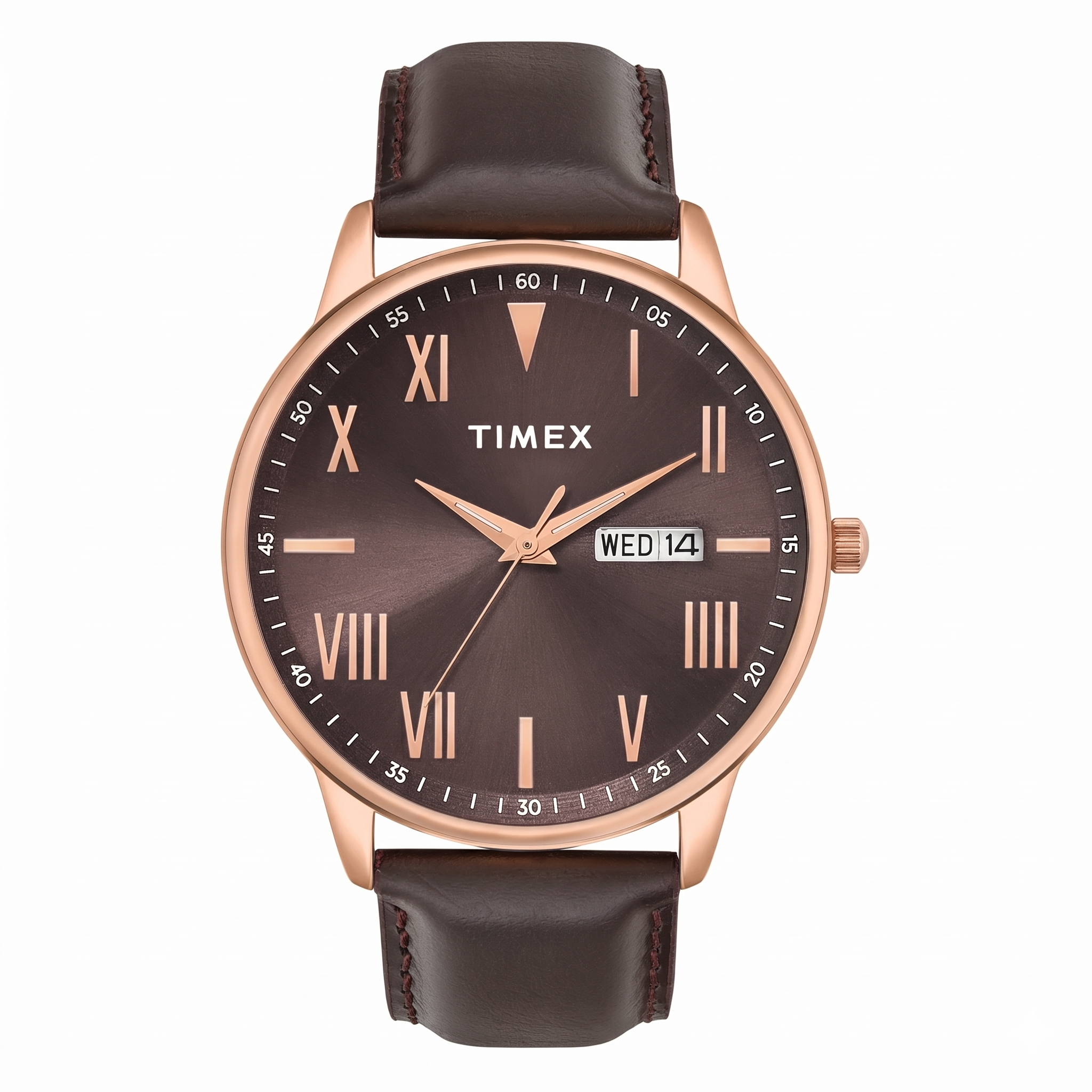 Timex TWTG12114 | Timex Trendline Round 43mm Brown Dial Analog Men Watch