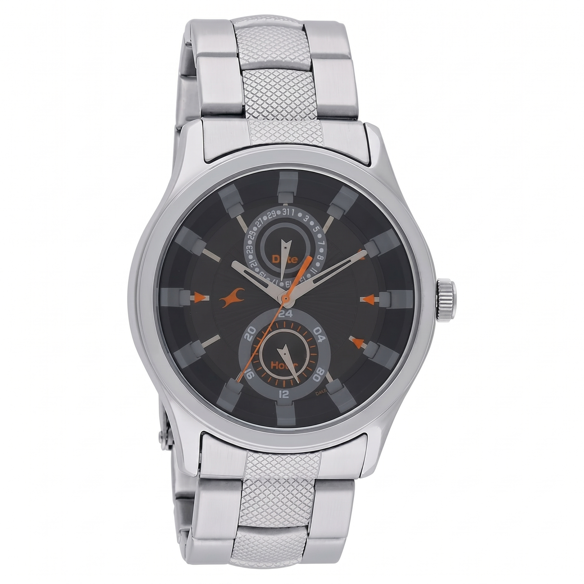 Fastrack NC3001SM04 | Fastrack Quartz Multifunction Black Dial Stainless Steel Strap Watch for Guys