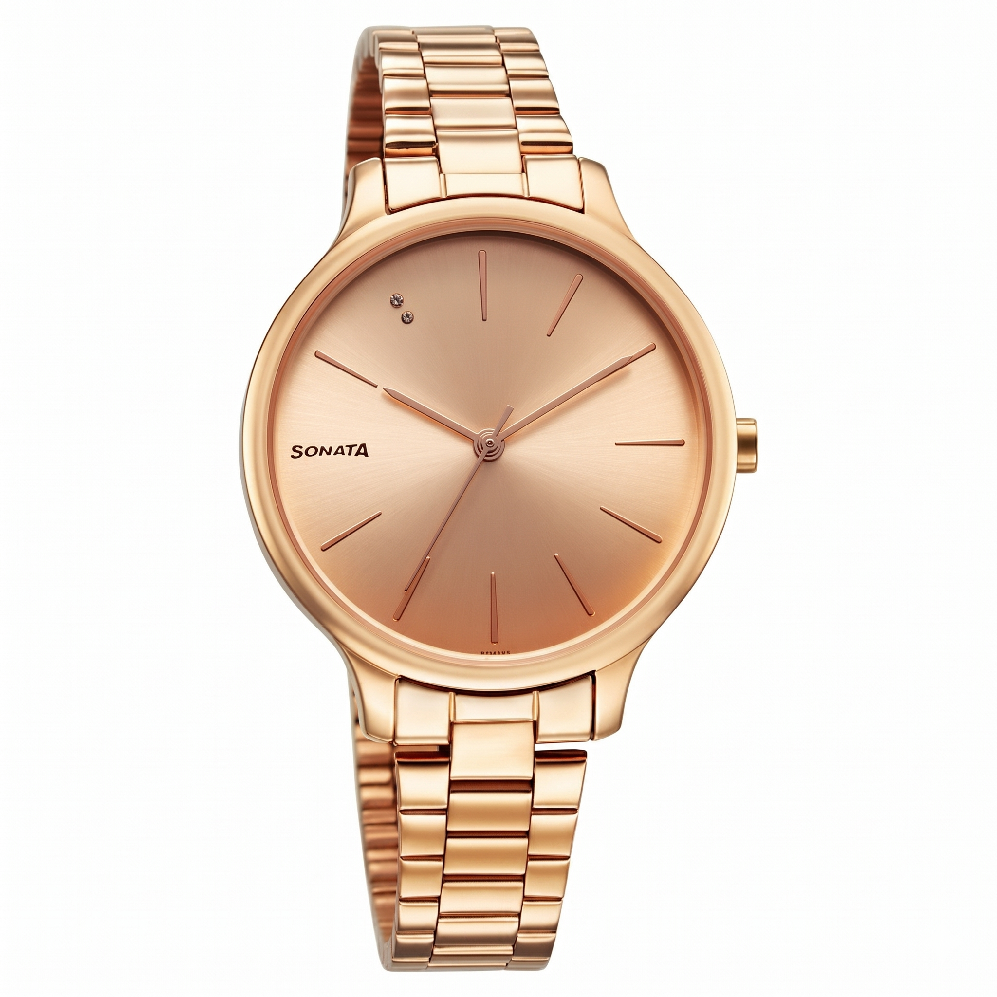 Sonata 87050WM08 | Sonata Blush Quartz Analog Rose Gold dial Stainless Steel Strap Watch for Women