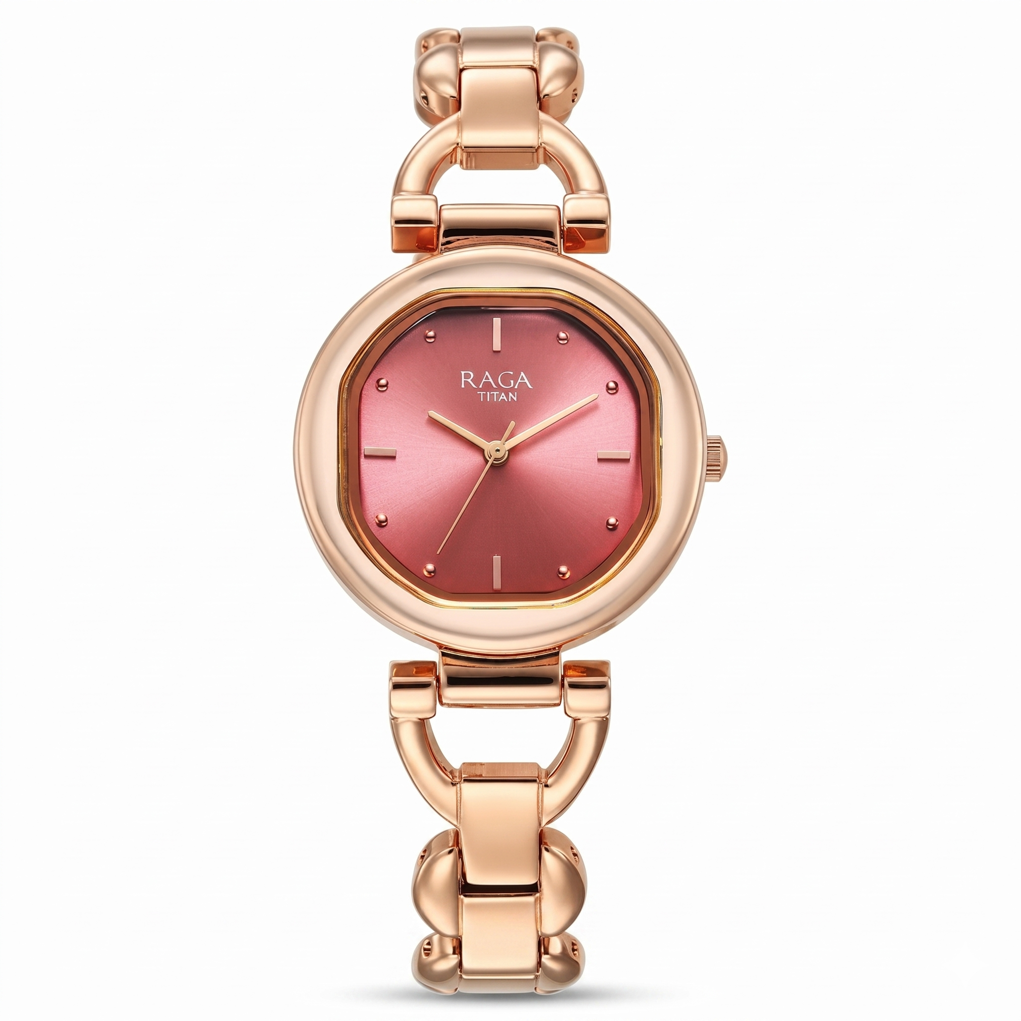 Titan 95301WM01 | Titan Raga Showstopper Quartz Analog Pink Dial Metal Strap Watch For Women