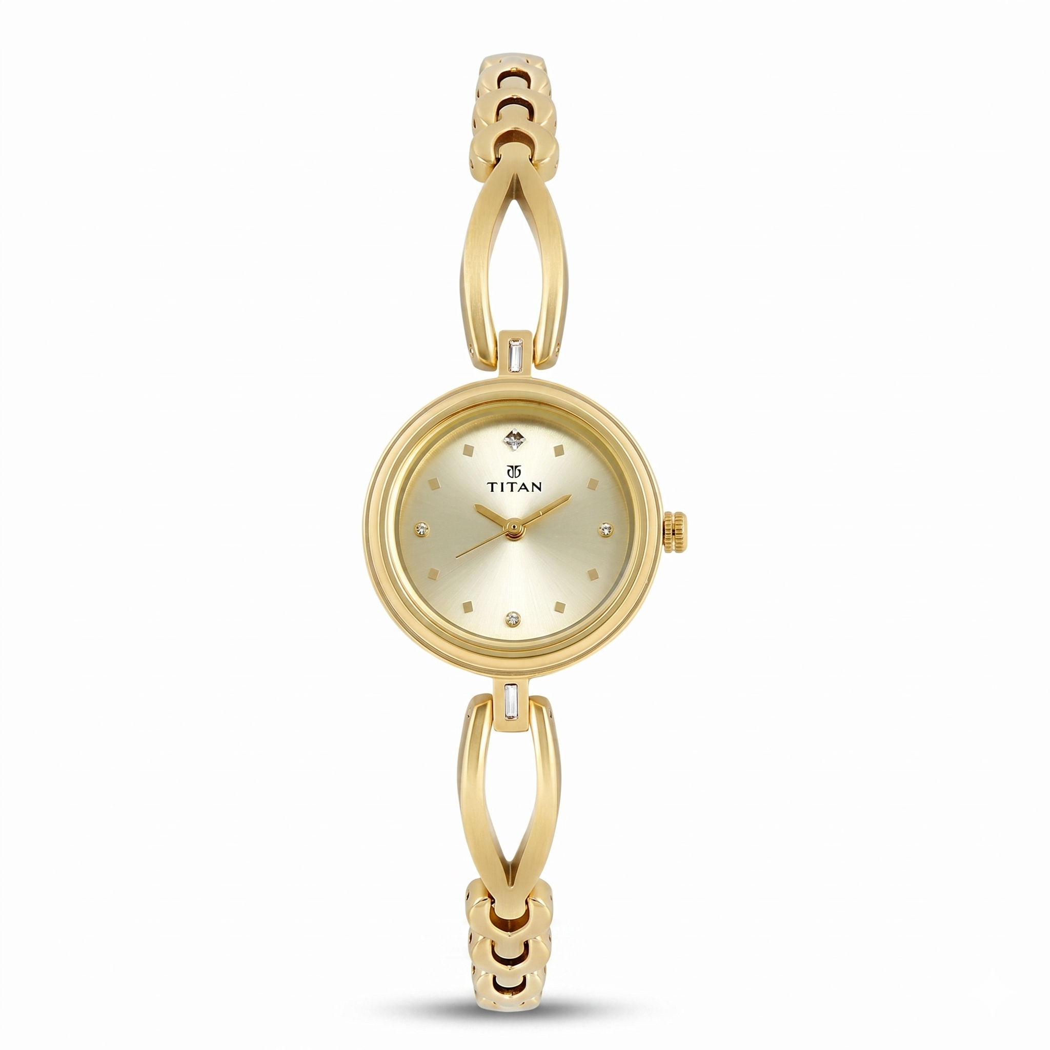 Titan 2601YM02 | Titan Quartz Analog Champagne Dial Metal Strap Watch for Women
