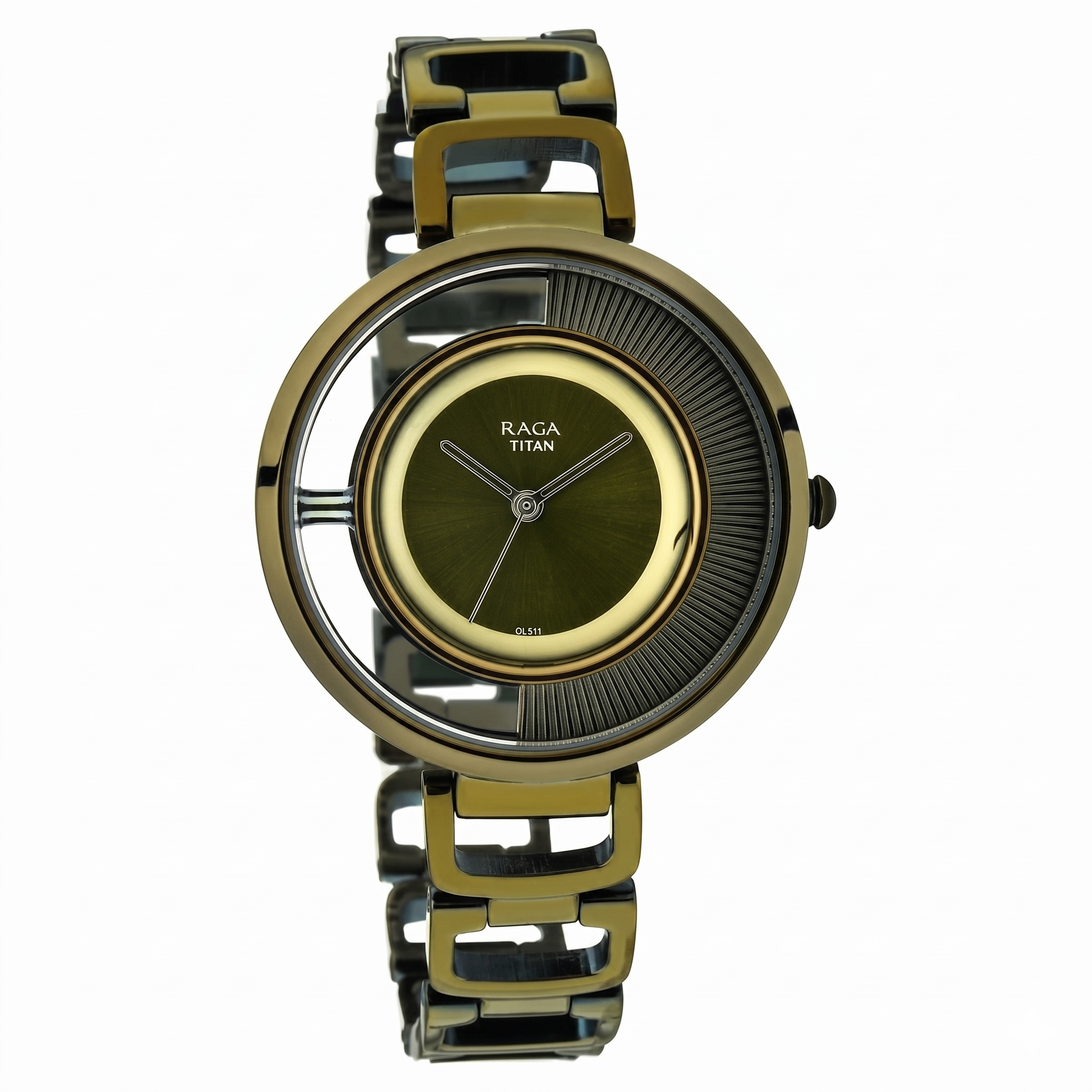 Titan 95140QM01 | Titan Raga Moments Of Joy Green Dial Women Watch With Metal Strap