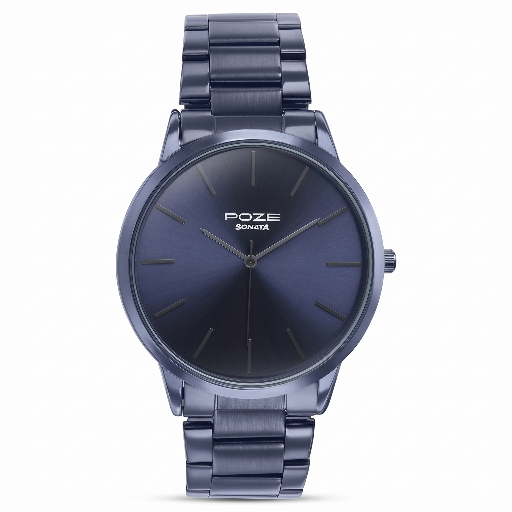 Sonata Poze SP70045QM01 | Sonata Poze Quartz Analog Blue Dial Blue Color Stainless Steel Strap Watch For Men