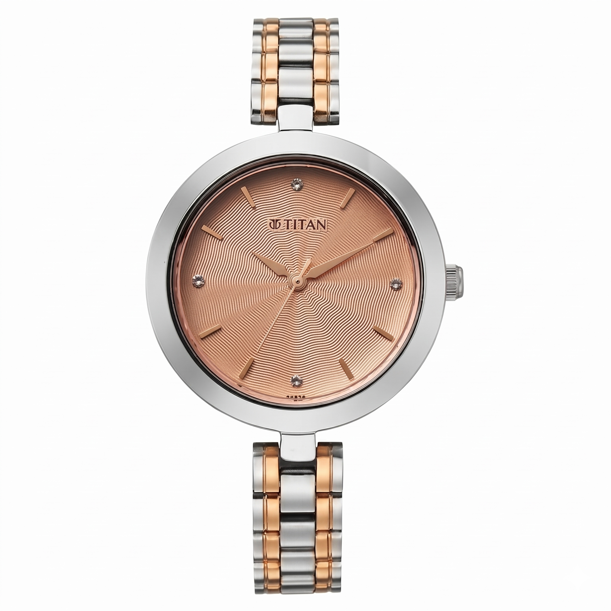 Titan 2969KM01 | Titan  Karishma Quartz Analog Rose Gold Dial Two Toned Stainless Steel Strap Watch For Women