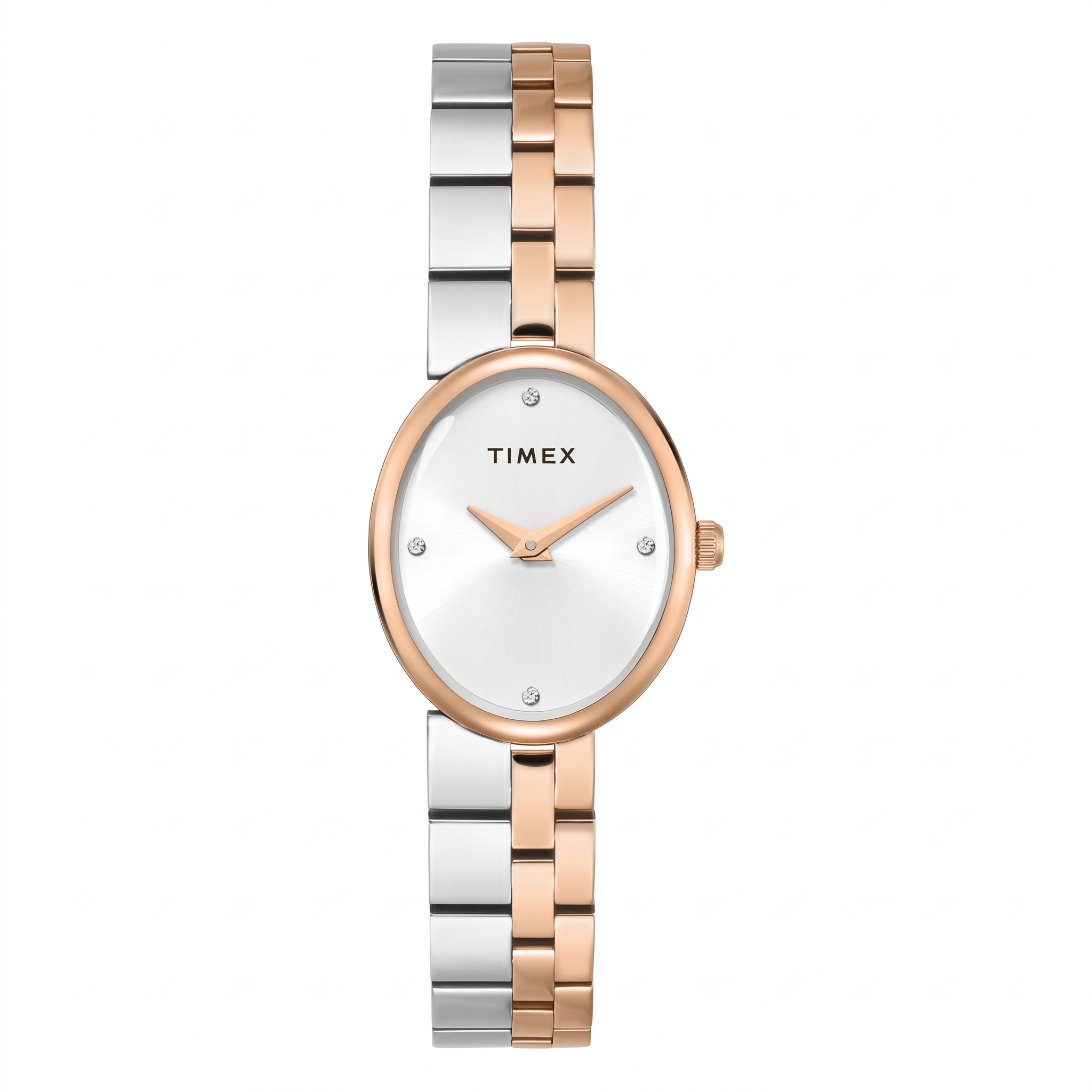 Timex TWEL27101 | Timex Trendline Oval 23mm Silver Dial Analog Women Watch