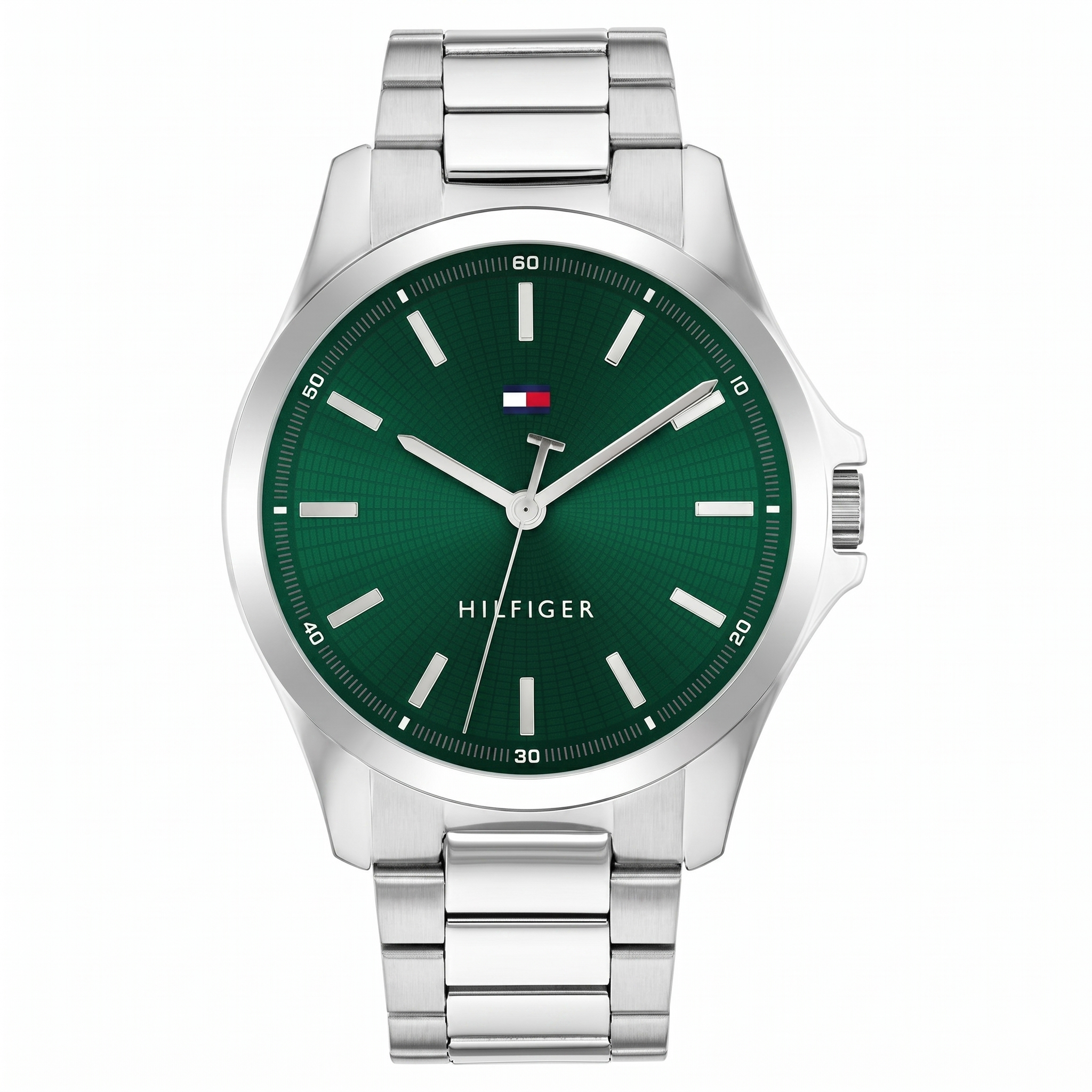 Tommy Hilfiger TH1710672 | Tommy Hilfiger Quartz Analog Green Dial Silver Stainless Steel Strap Watch For Men