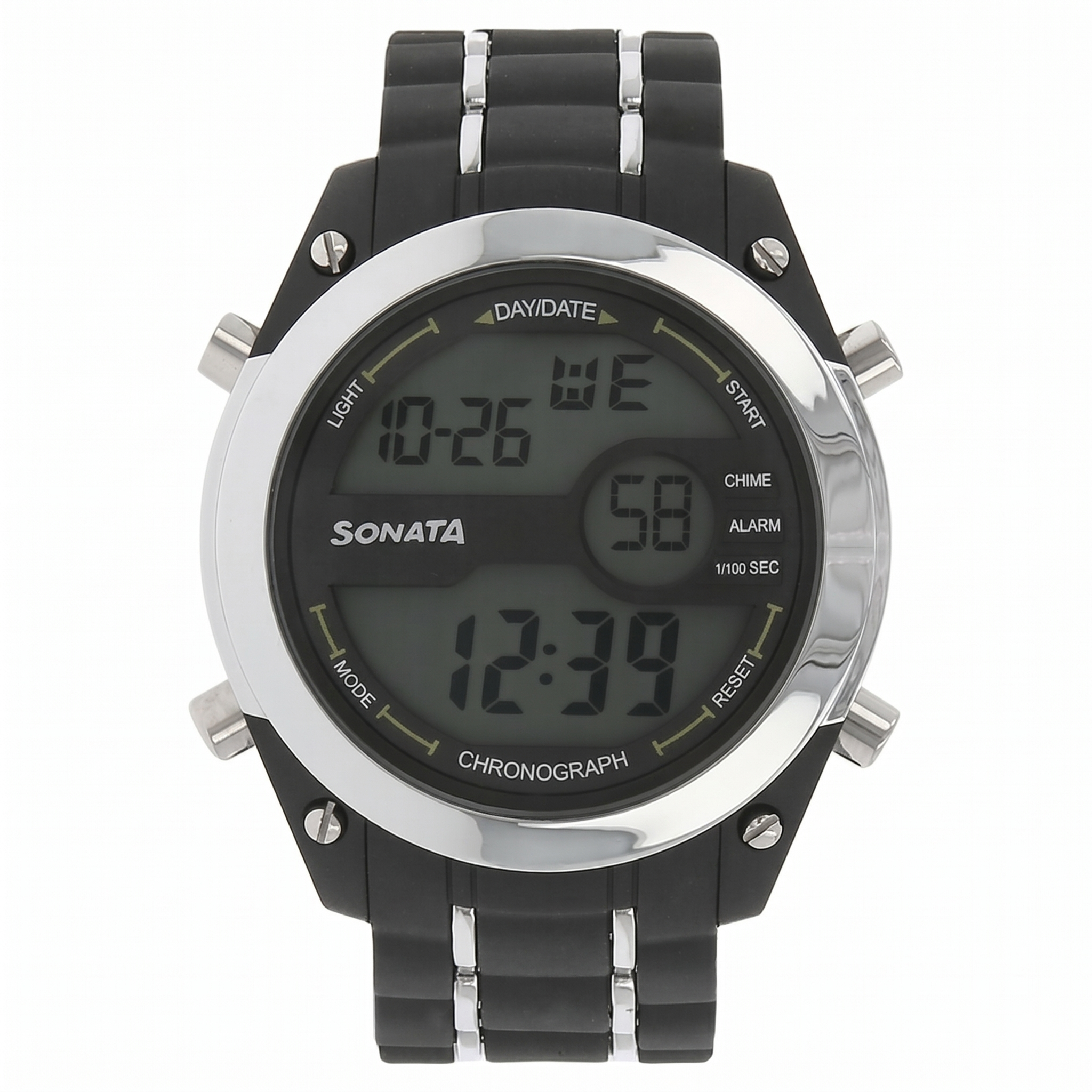 Sonata NS77034PP01 | SF Digital Dial Black Plastic Strap Watch for Men