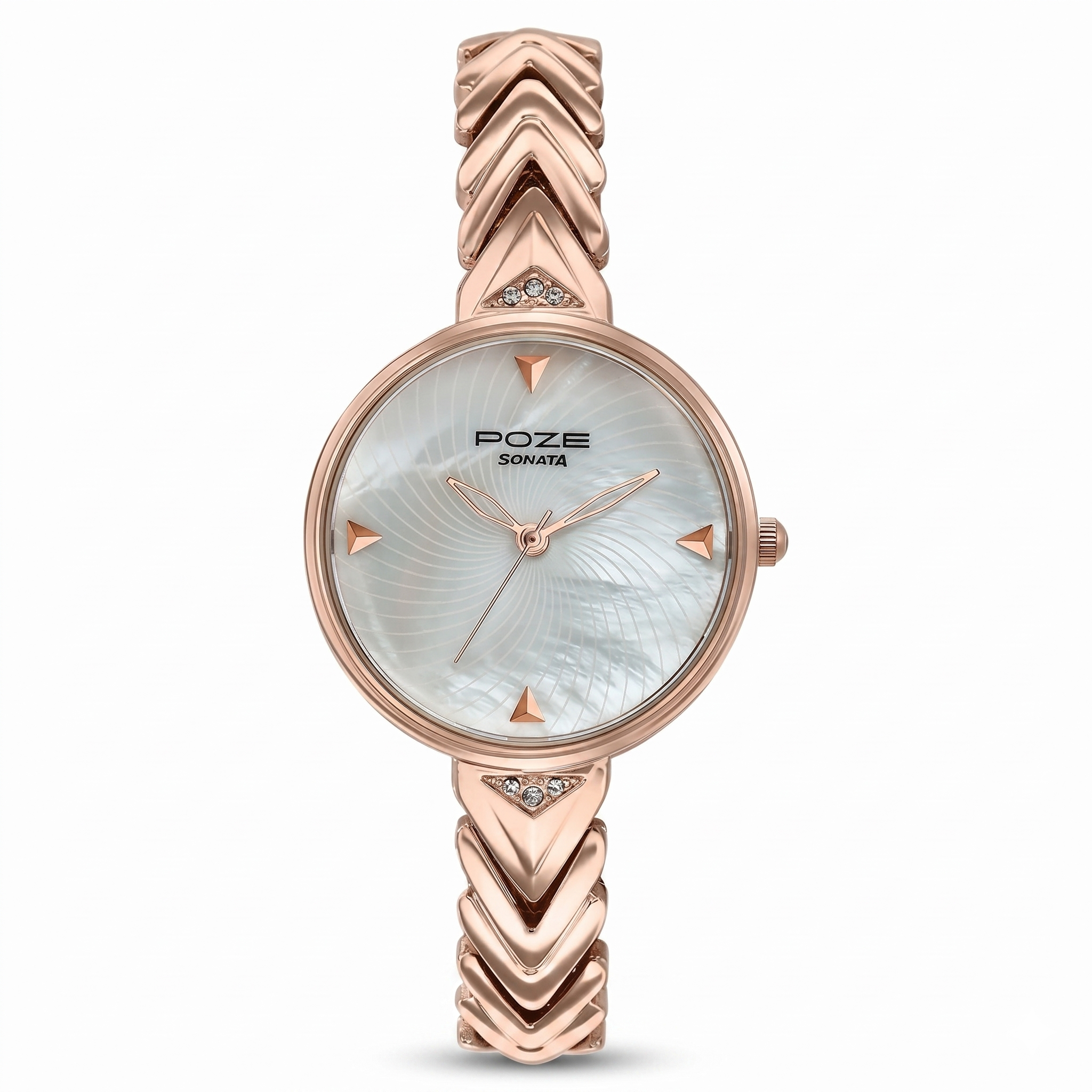 Sonata SP80149WM01W |  Poze By Sonata Quartz Analog Mother of Pearl Dial Rose Gold Metal Strap Watch For Women