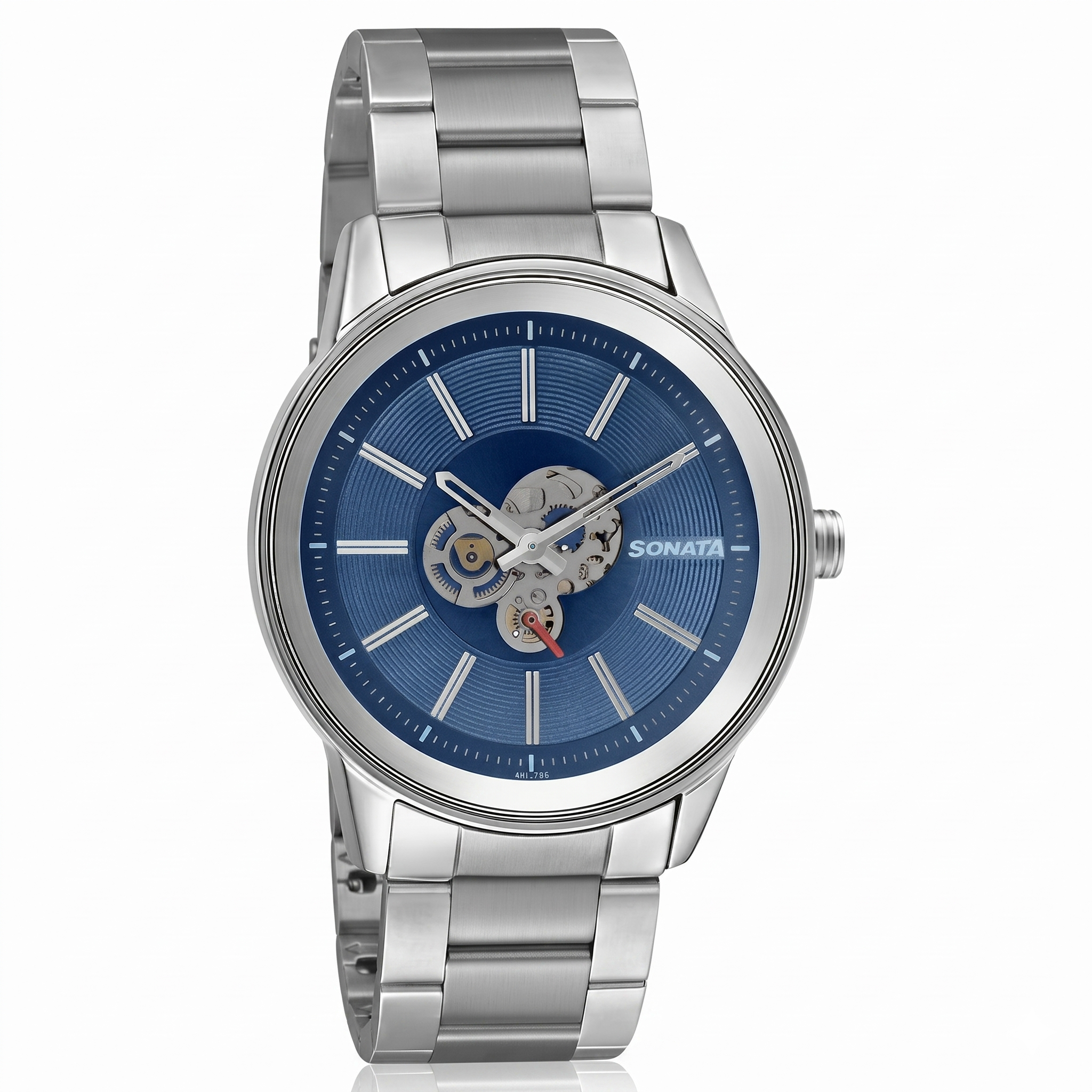Sonata 7133SM02 | Sonata Quartz Multifunction Blue Dial Stainless Steel Strap Watch for Men