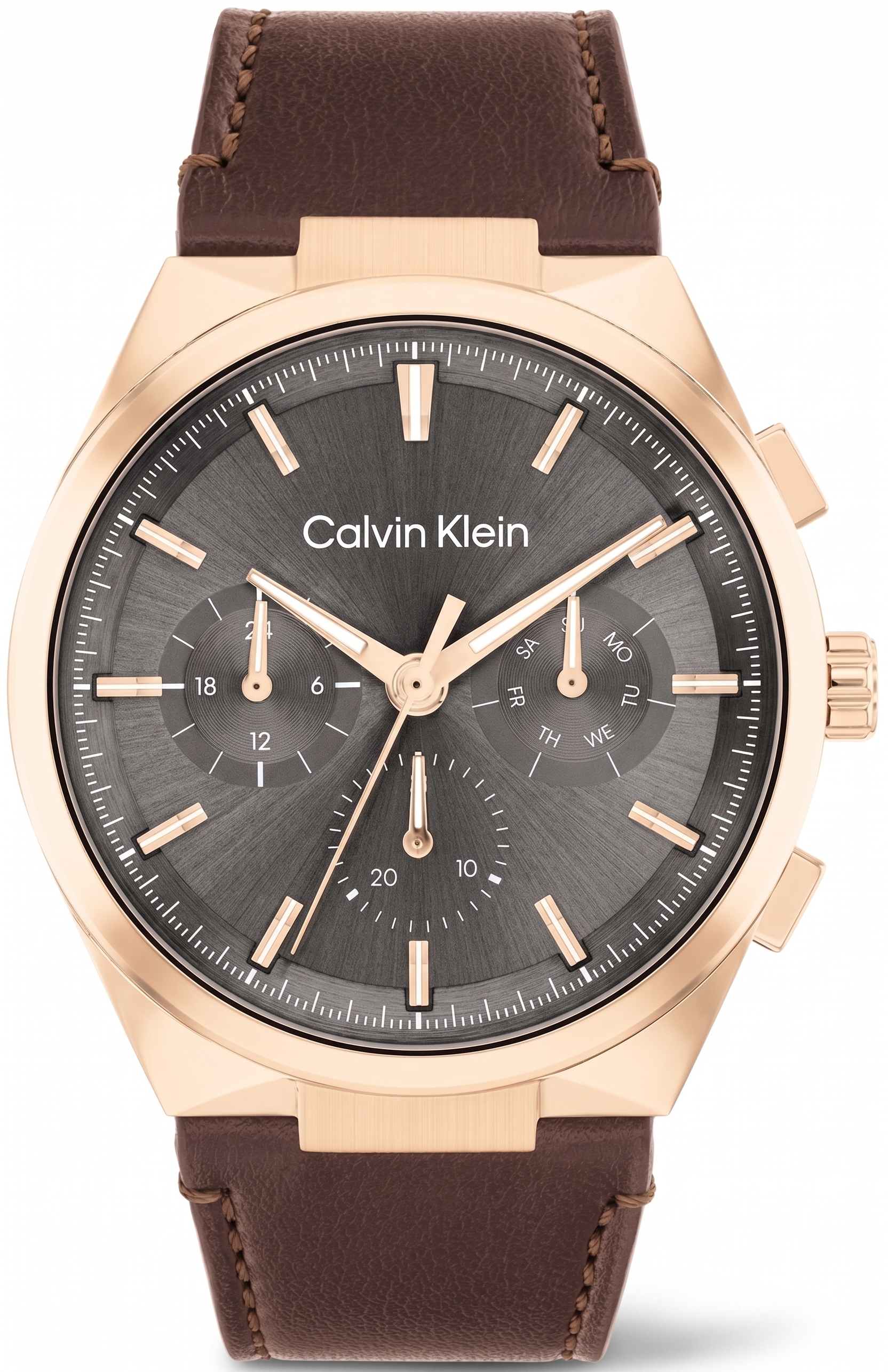 Calvin Klein 25200507 | Distinguish Men Quartz Black Dial Multi-Function Leather Watch