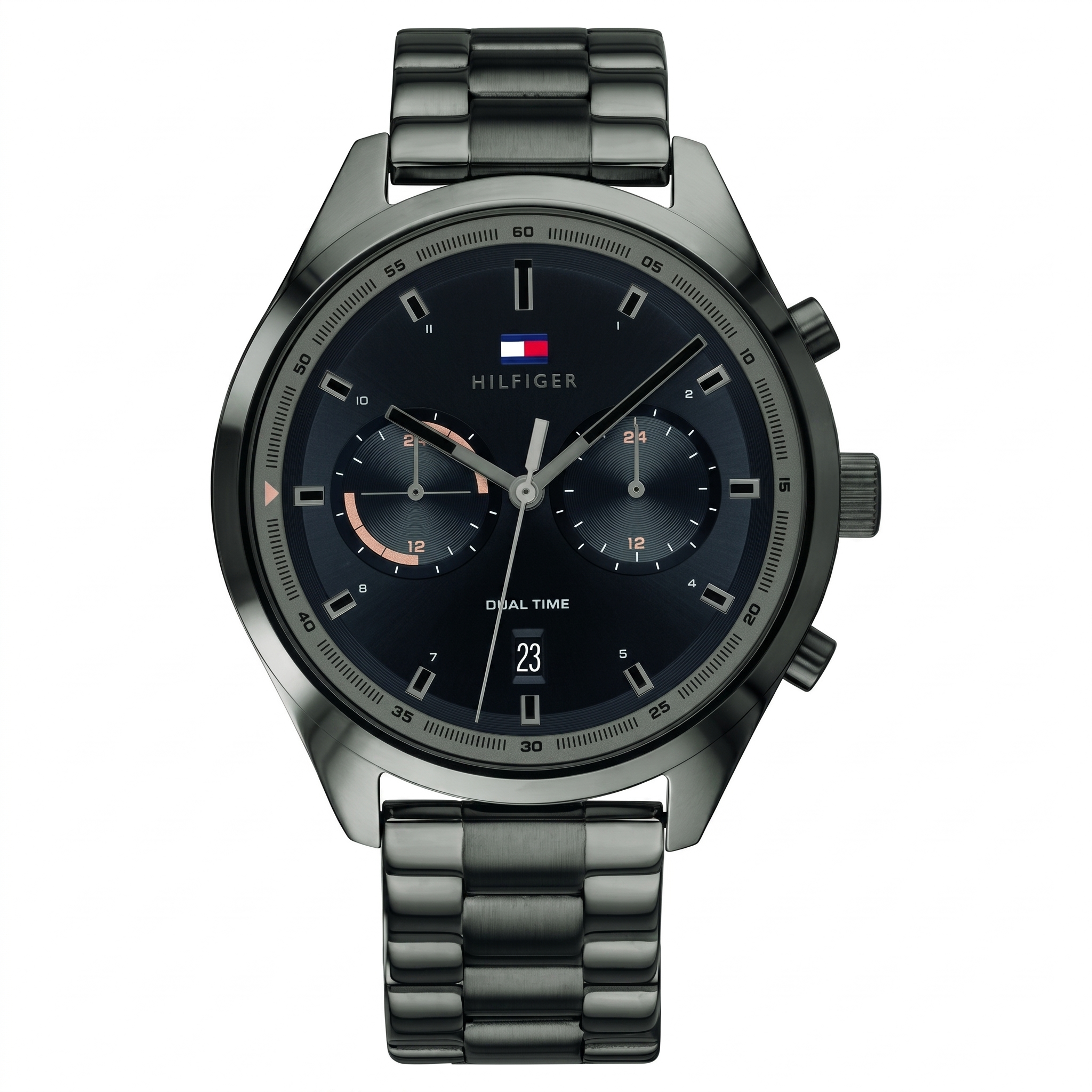 Tommy Hilfiger NCTH1791727 | Tommy Hilfiger Quartz Multifunction Black Dial Stainless Steel Strap Watch for Men