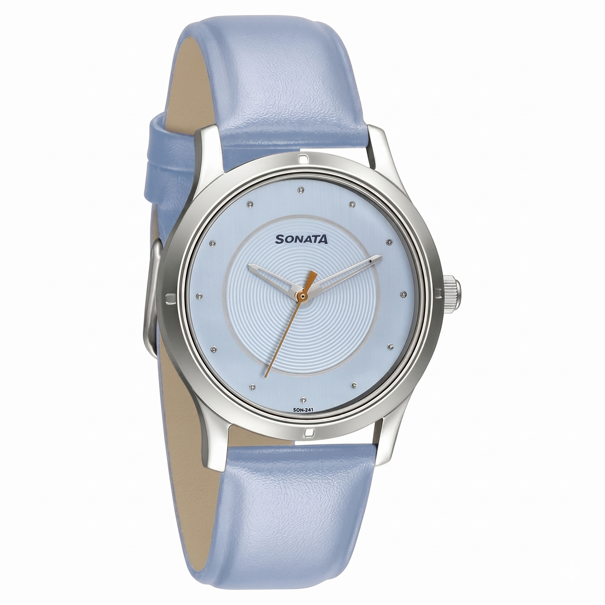 Sonata 8183SL01 | Sonata Women of Steel Blue Dial Leather Strap Watch for Women