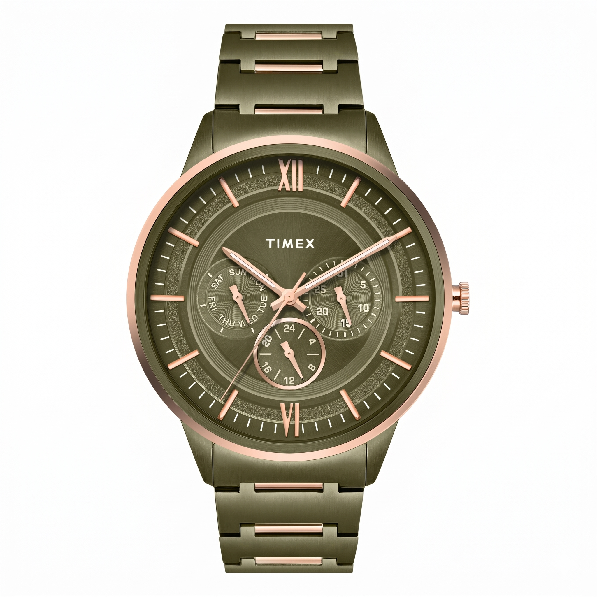 Timex TWEG28002 | TIMEX Round Green Dial Analog Men's Watch.