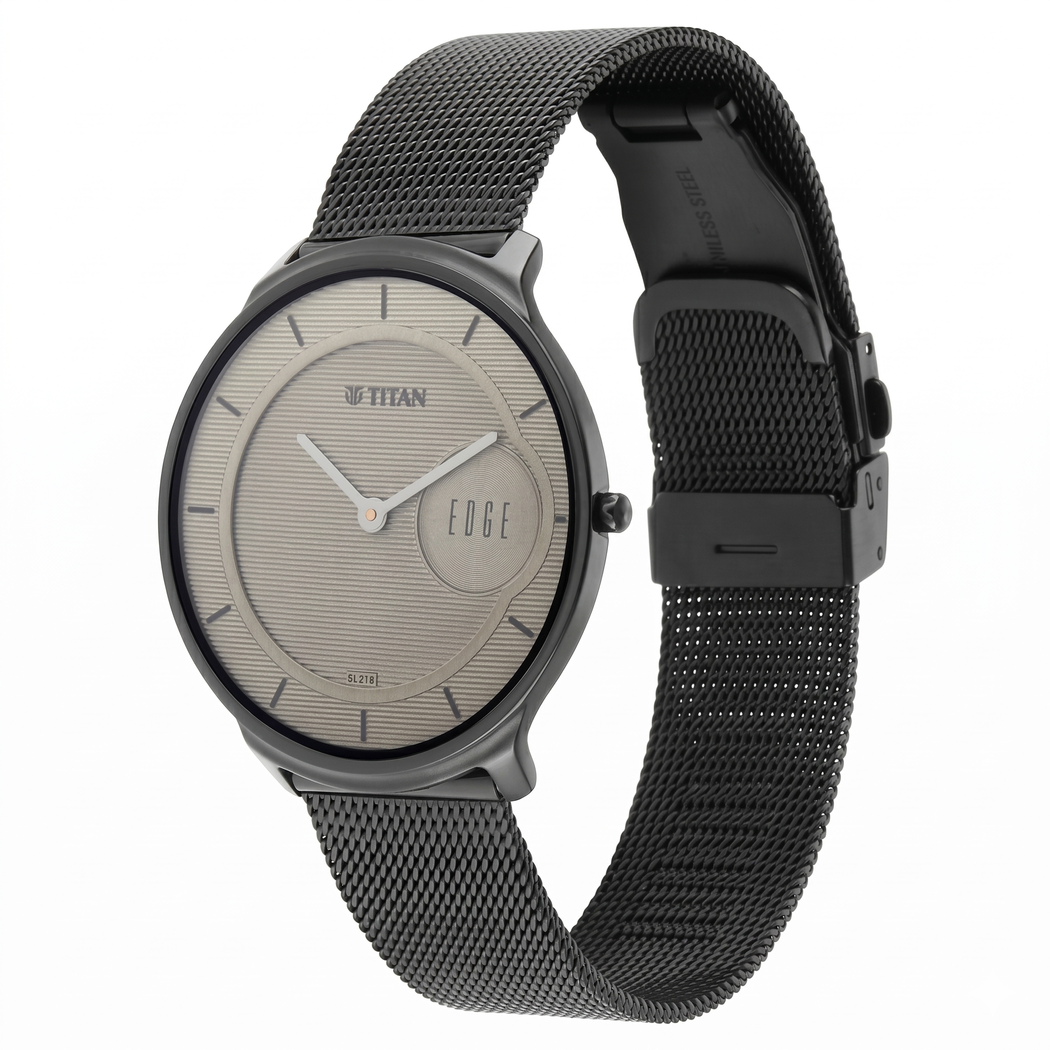 Titan 1843NM01 | Titan Edge Slim Leather Strap Beige Dial Analog Watch for Men