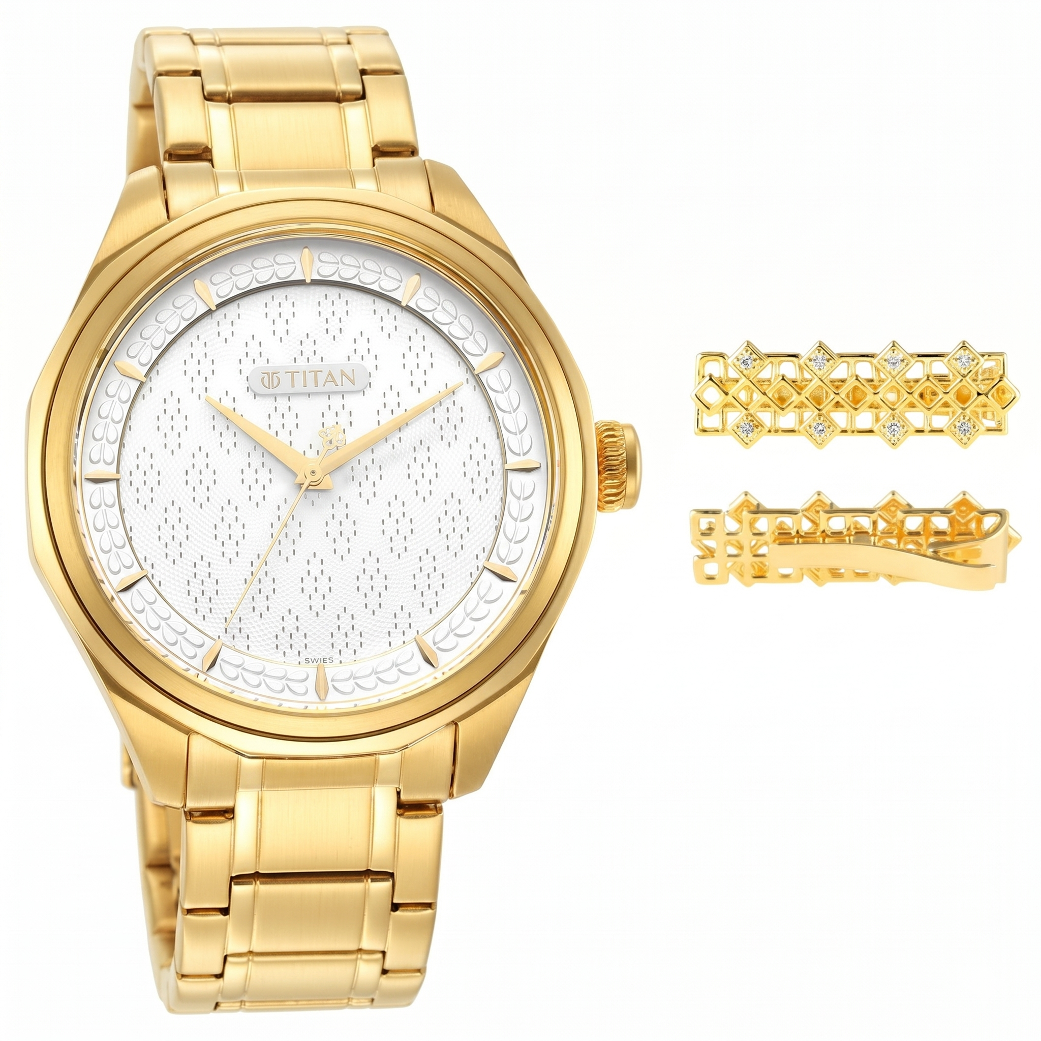 Titan 1829YM02F | Titan Wedding White Dial Analog with Date Stainless Steel Strap watch for Men