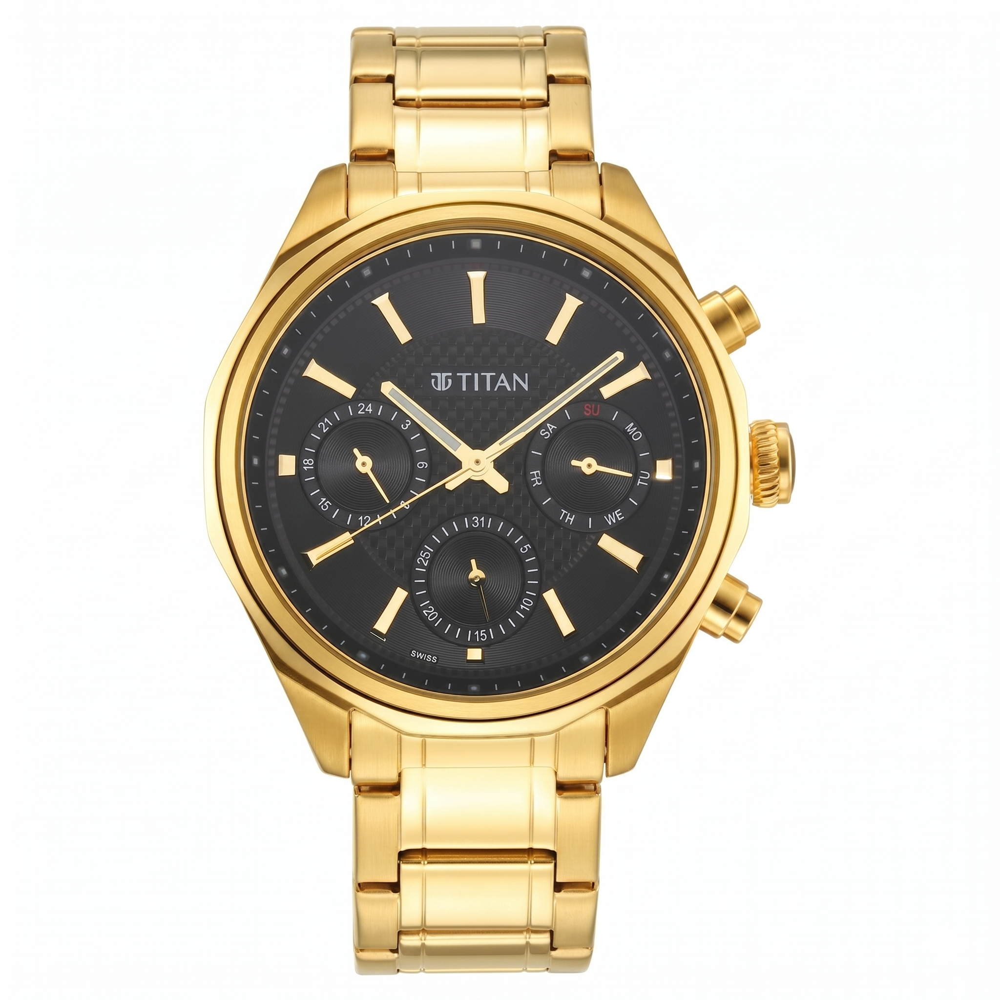 Titan 1829YM01 | Titan Regalia Opulent Silver Dial Quartz Multifunction Stainless Steel Strap watch for Men