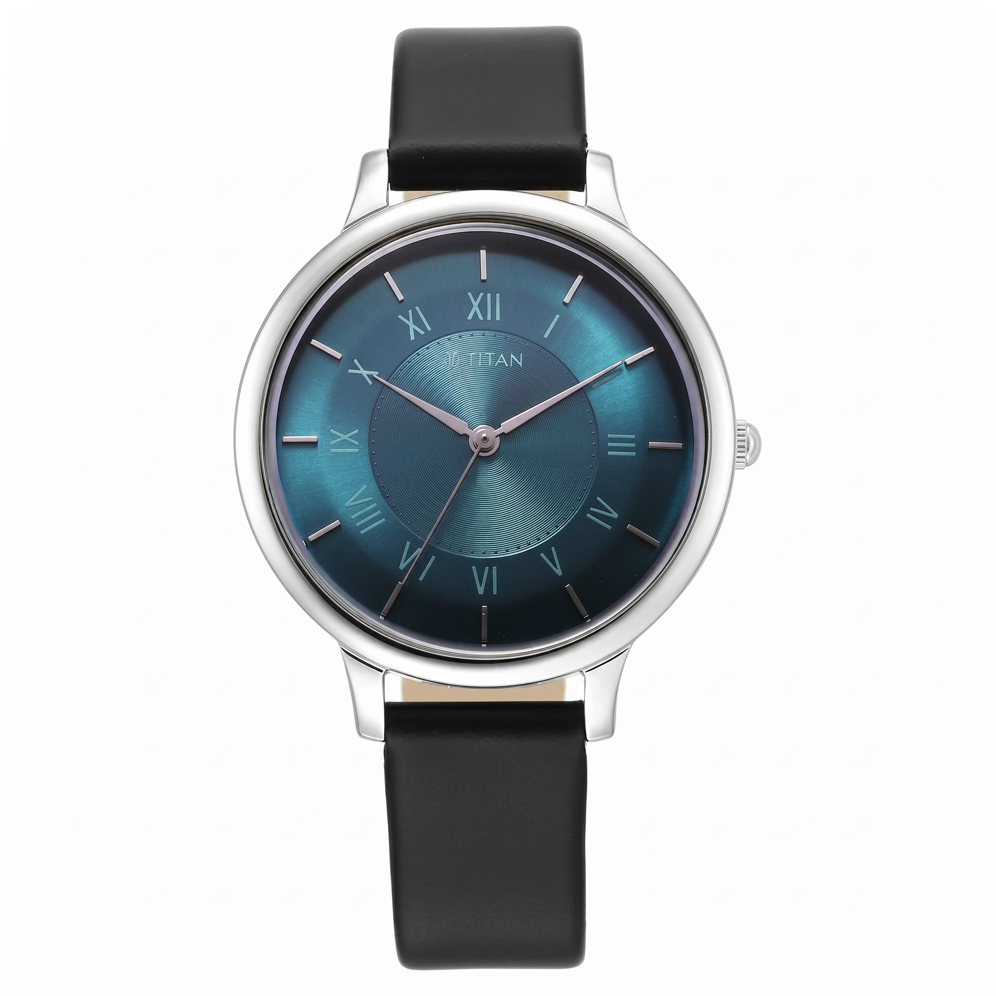 Titan 2732SL01 | Titan Workwear Quartz Analog Blue Dial Brown Leather Strap Watch For Women