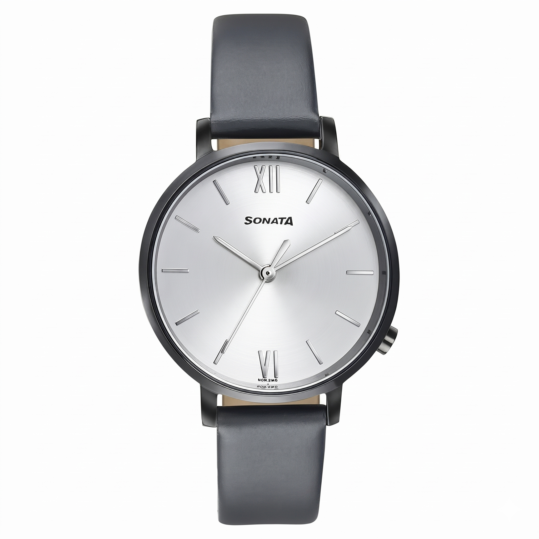Sonata 87045NL01 | Sonata Elegent Essentials Quartz Analog Silver Dial Leather Strap Watch For Women