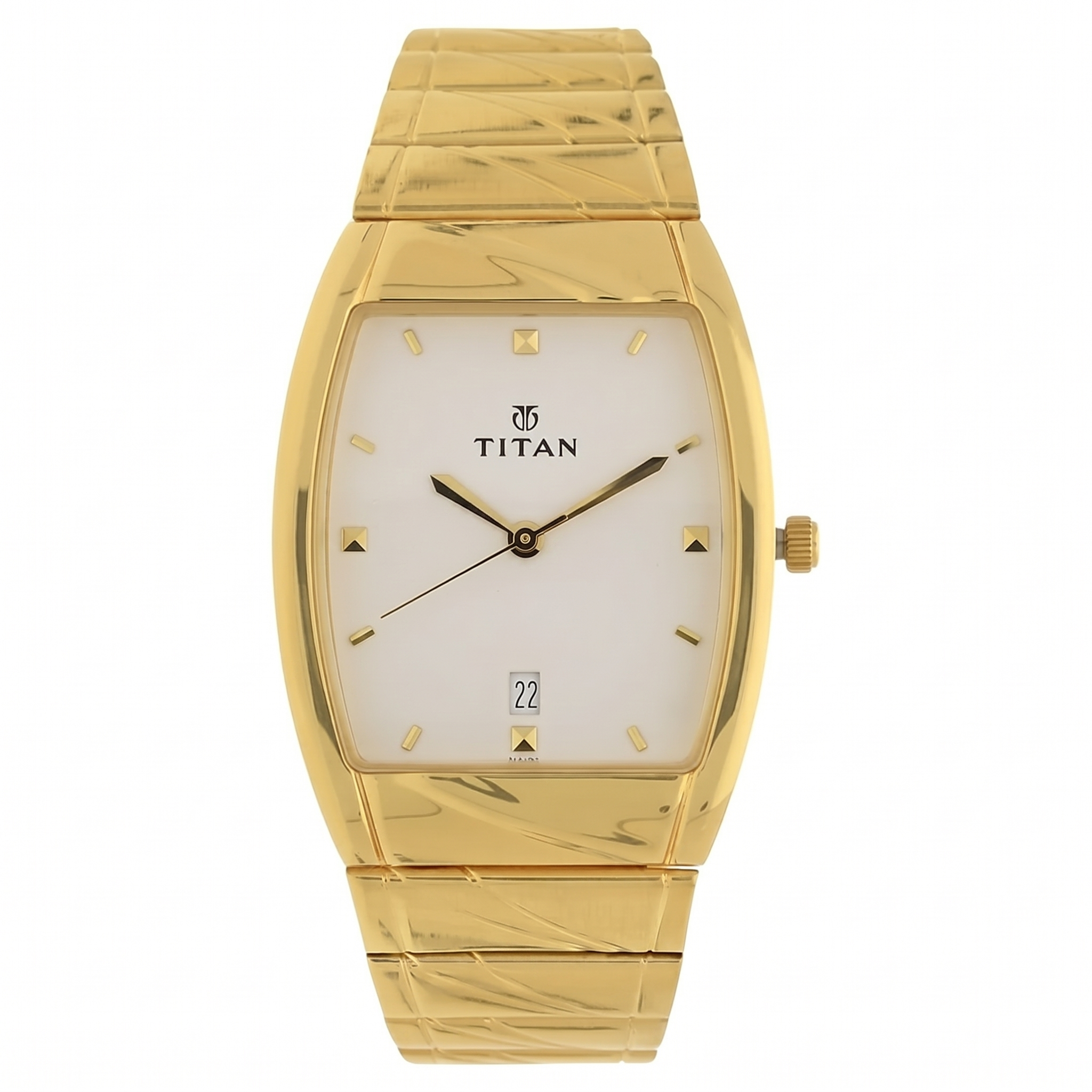 Titan 9315YM01 | Titan Quartz Analog with Date White Dial Stainless Steel Strap Watch for Men