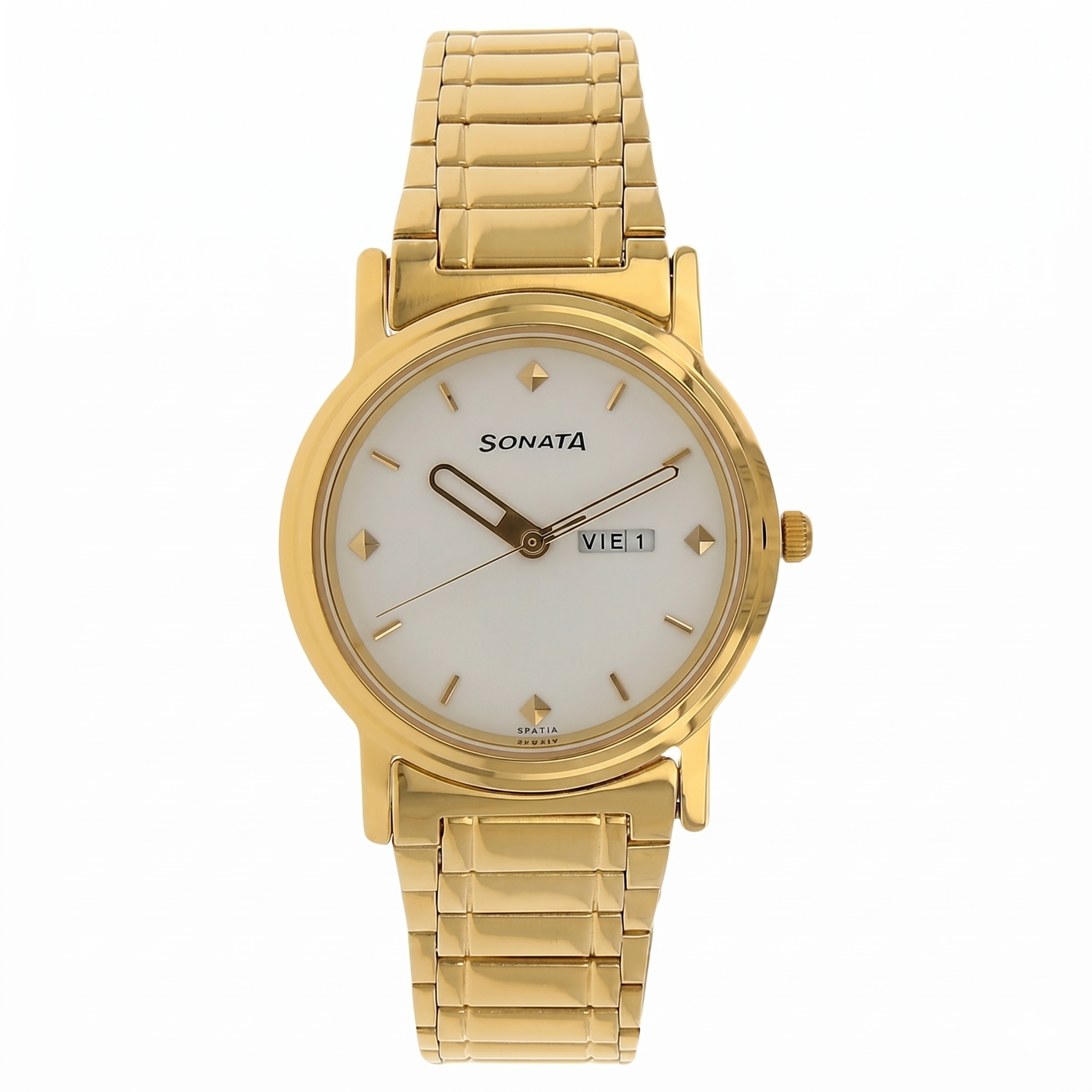 Sonata NK1141YM11 | Sonata Quartz Analog White Dial Stainless Steel Strap Watch for Men