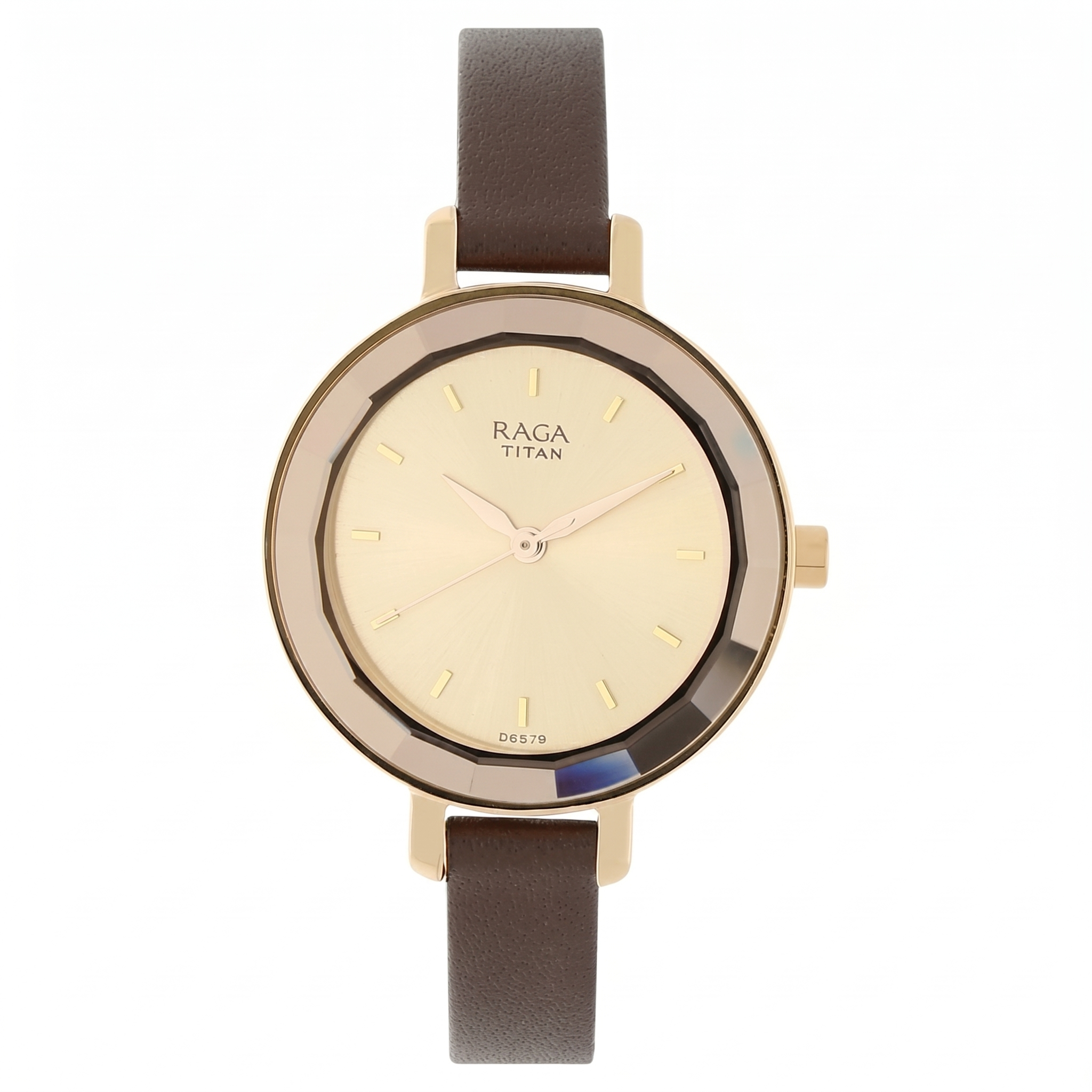 Titan 2575WL01 | Titan Raga Viva Rose Gold Dial Women Watch With Leather Strap