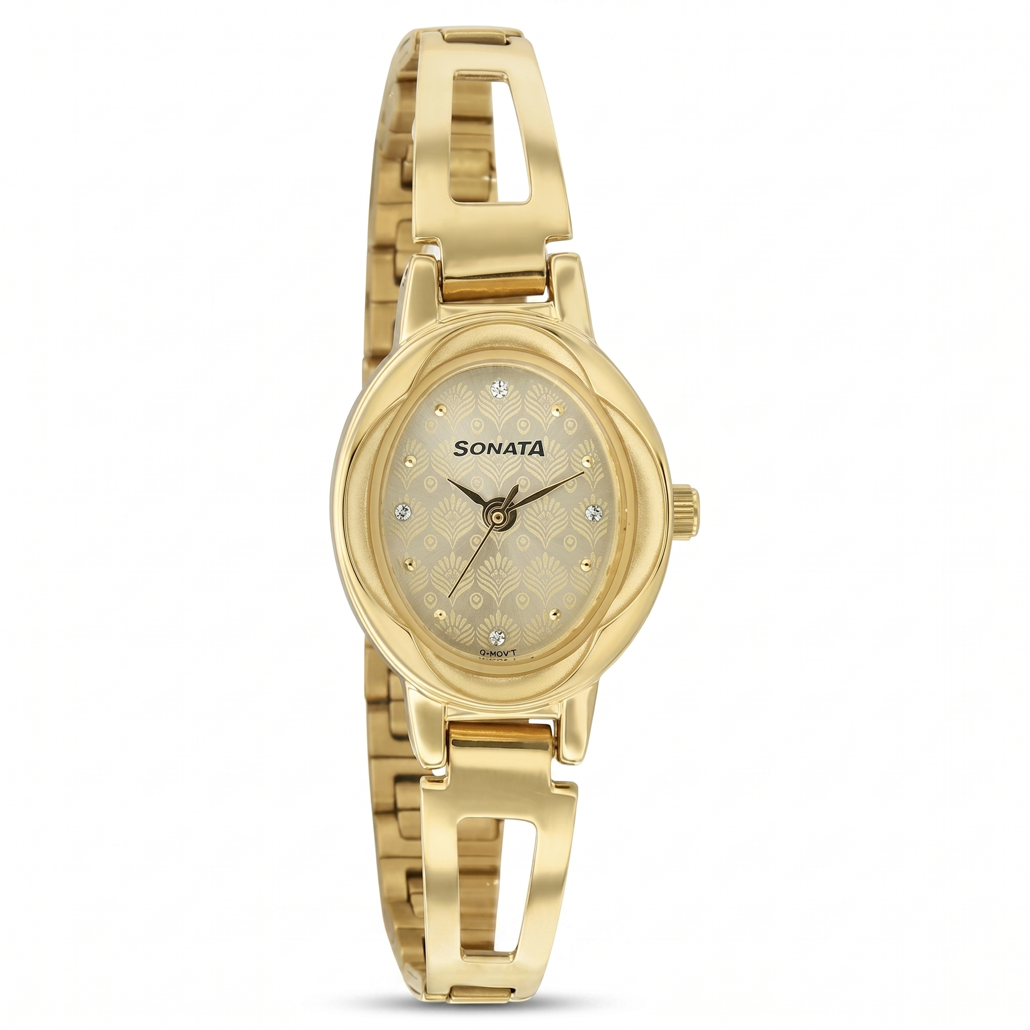 Sonata NS8085YM05 | Sonata Pankh Champagne Dial Women Watch With Stainless Steel Strap