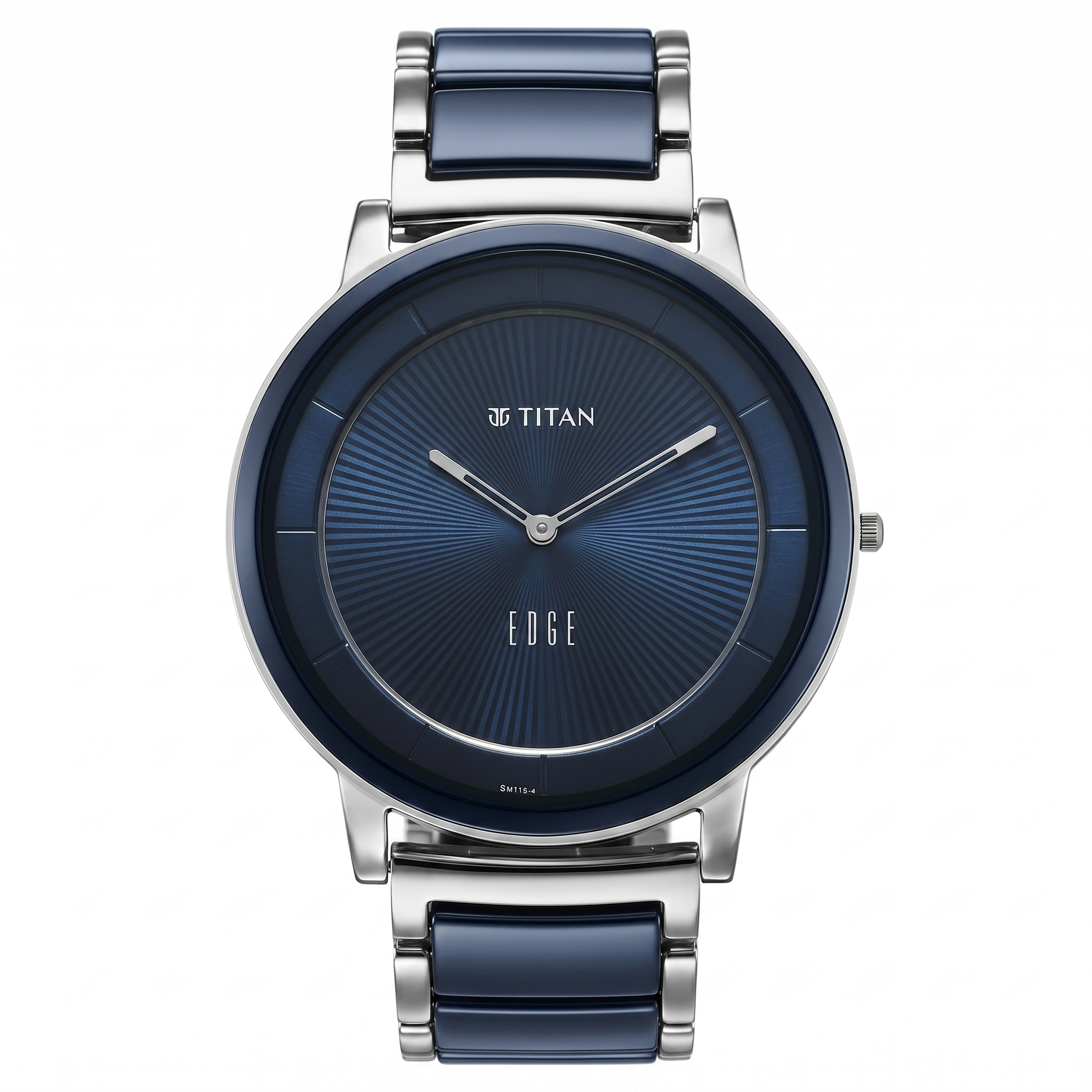 Titan 1878KD02 | Titan Edge Fusion Quartz Analog Blue Dial Blue Steel & Ceramic Strap Watch for Men