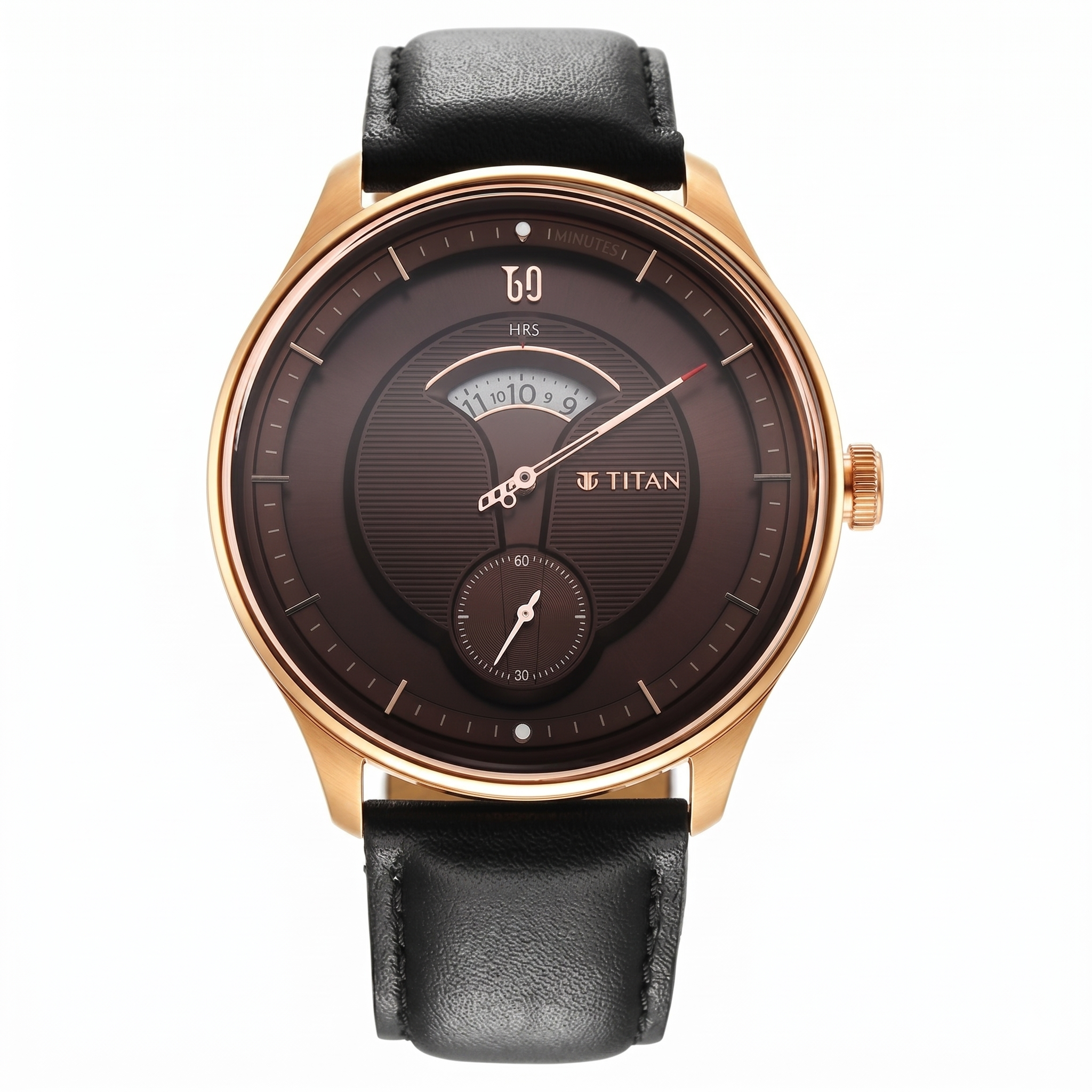 Titan 1890WL01 | Titan Quartet Brown Dial Analog Leather Strap watch for Men
