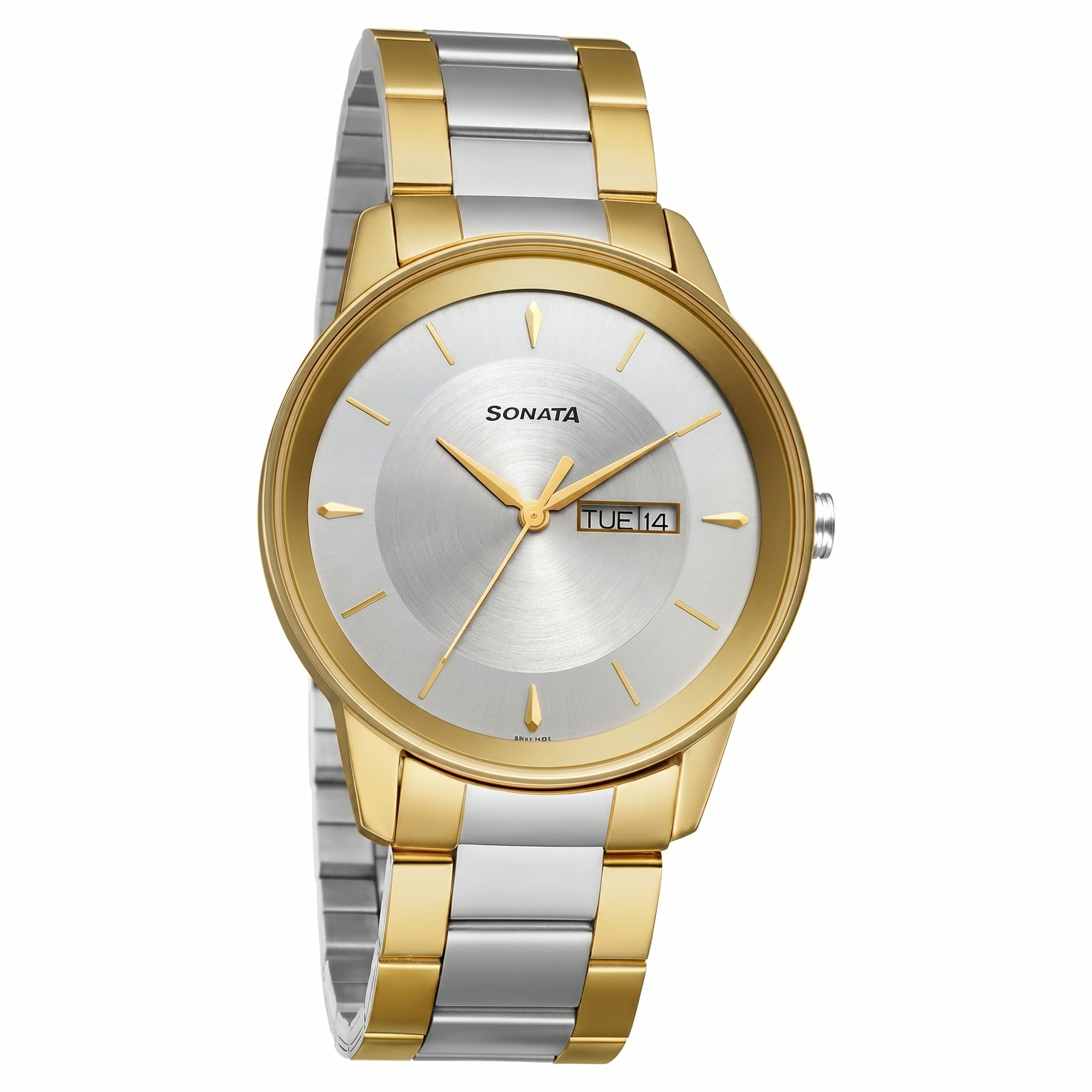 Sonata NR7133BM03 | Sonata Quartz Analog with Day and Date Silver Dial Stainless Steel Strap Watch for Men