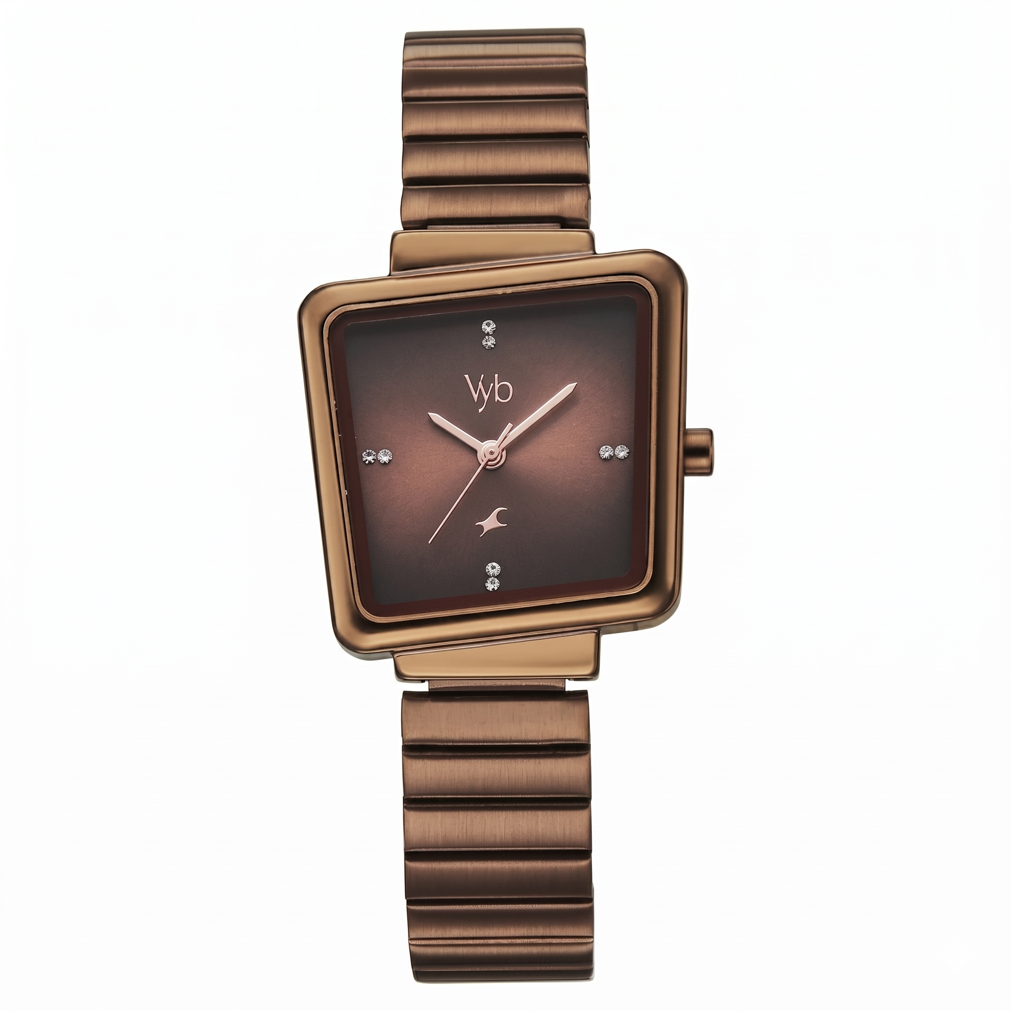 Fastrack FV60098QM01 | Vyb Striker By Fastrack Quartz Analog Brown Dial Brown Metal Strap Watch For Girls