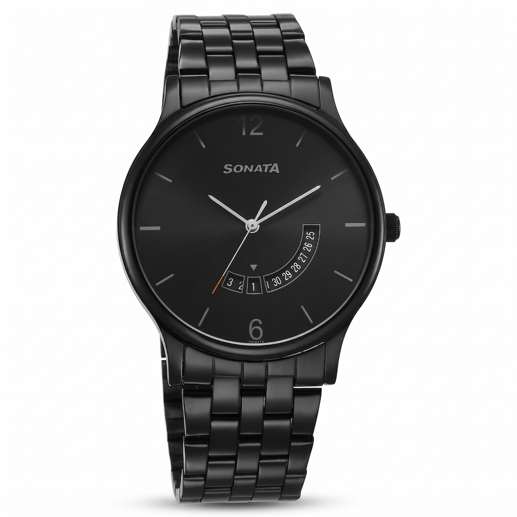 Sonata NS77105NM01 | Sonata Quartz Analog with Date Black Dial Watch for Men