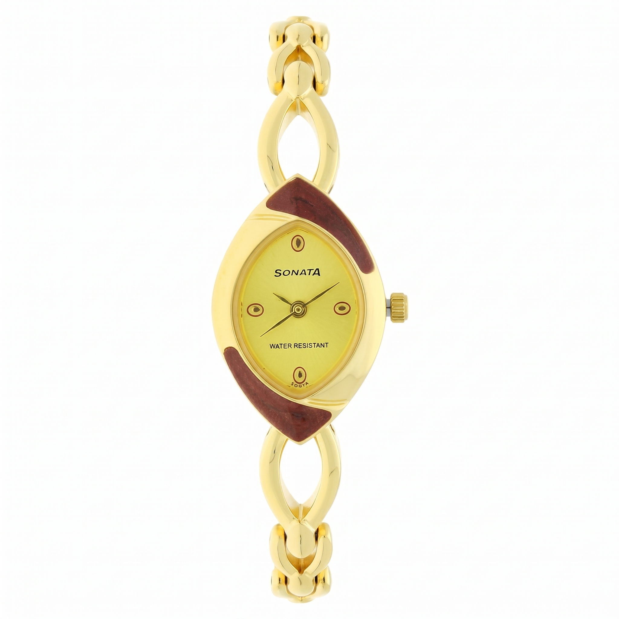 Sonata NL8069YM02 | Sonata Quartz Analog Champagne Dial Metal Strap Watch for Women