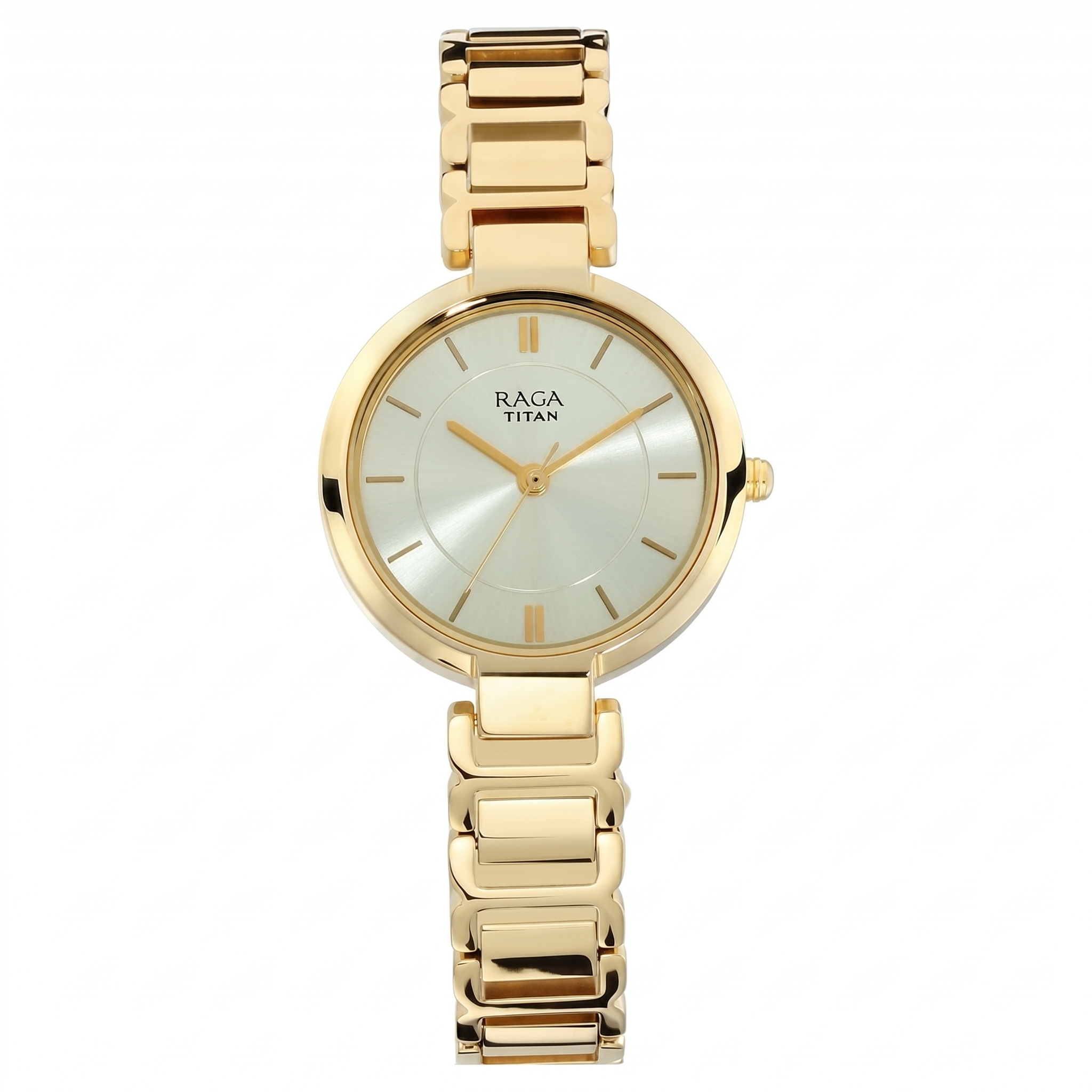 Titan 2608YM01 | Titan Raga Viva Champagne Dial Women Watch With Metal Strap