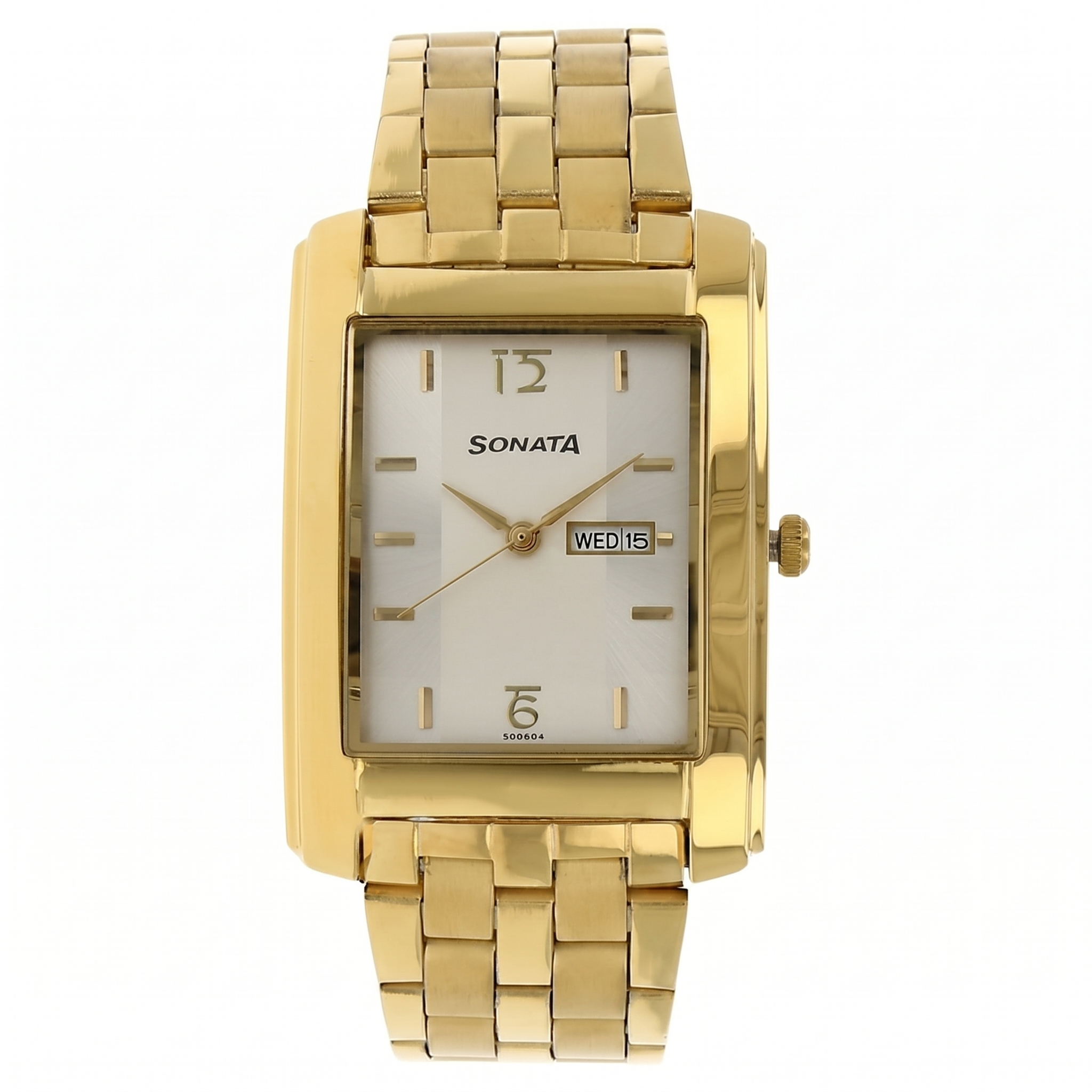 Sonata NP7953YM03 | Sonata Quartz Analog with Day and Date Silver Dial Stainless Steel Strap Watch for Men