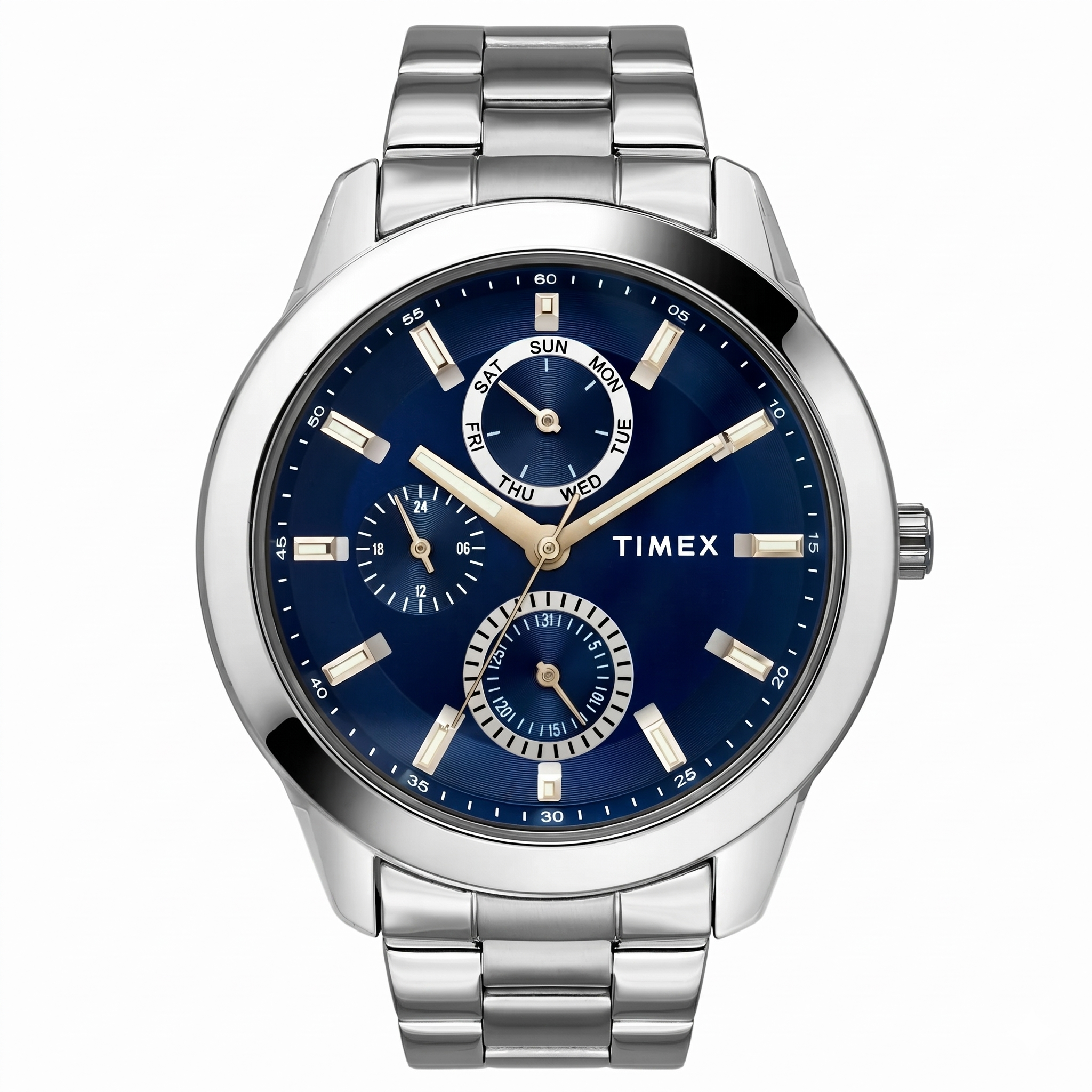 Timex TWEG18507 | Timex Fashion Men's Blue Dial Round Case Multifunction Function Watch