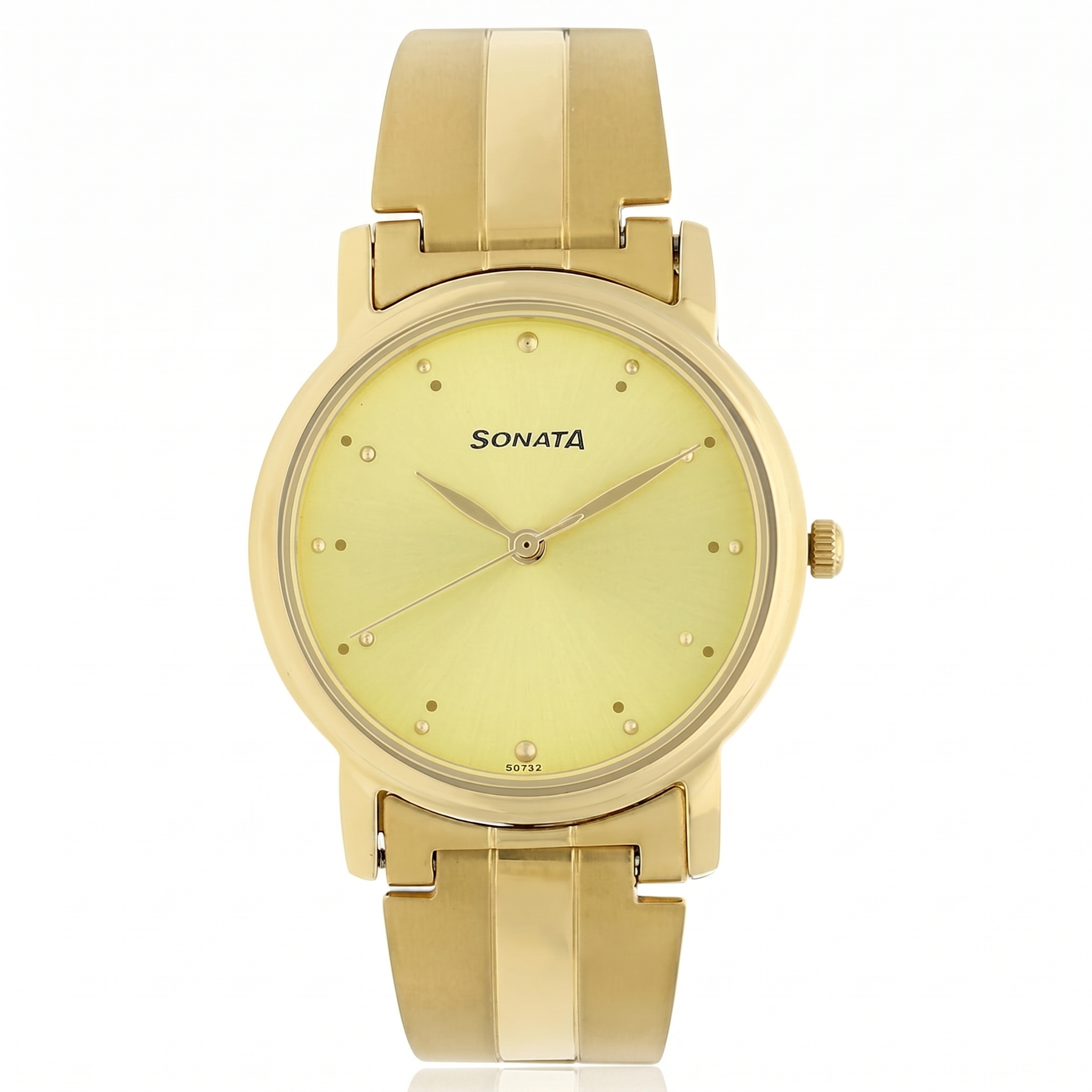 Sonata NS1013YM024 | Sonata Quartz Analog Champagne Dial Stainless Steel Strap Watch for Men