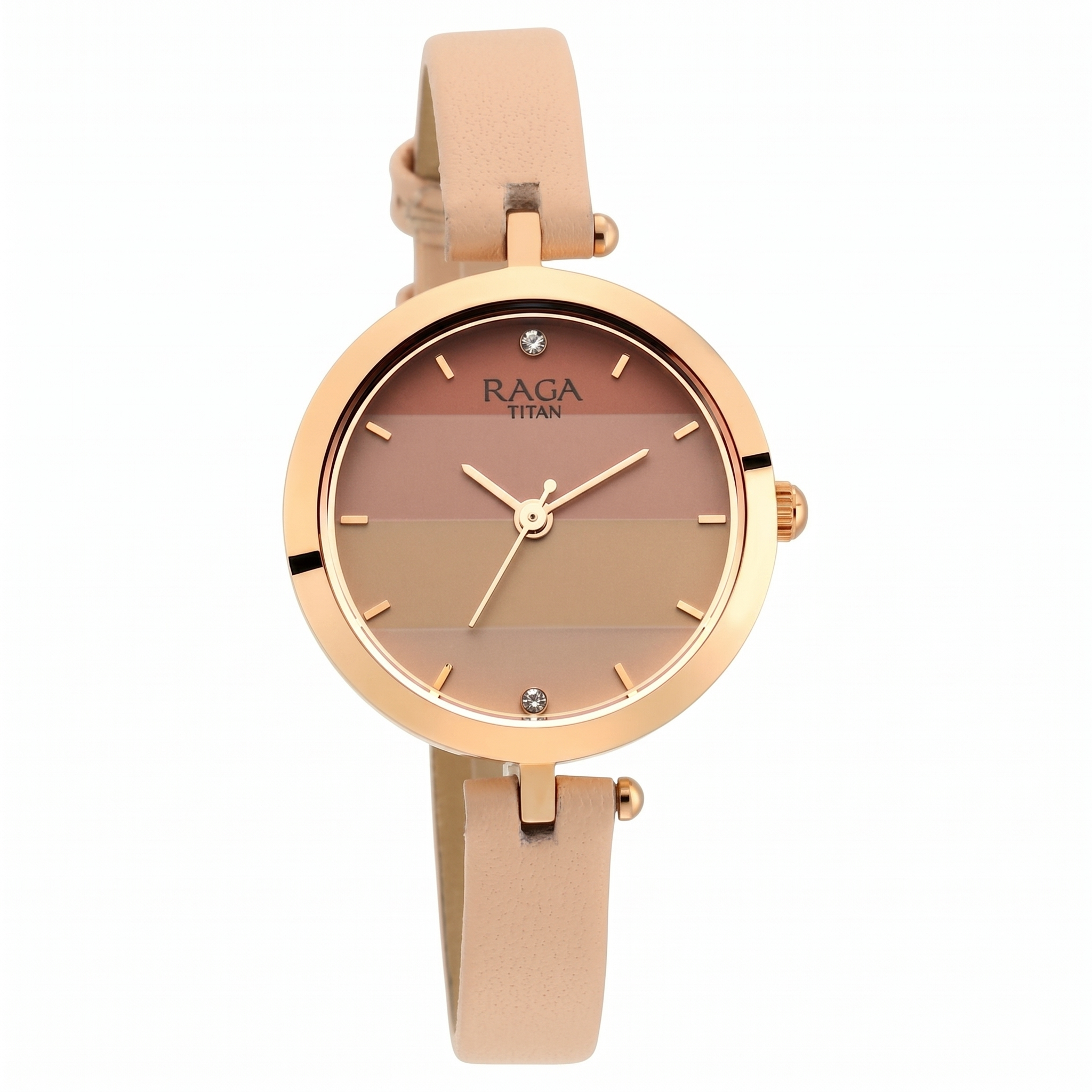 Titan 2606WL02 | Raga Women's Blossom Elegance Pastel Pink Dial & Leather Grace Watch