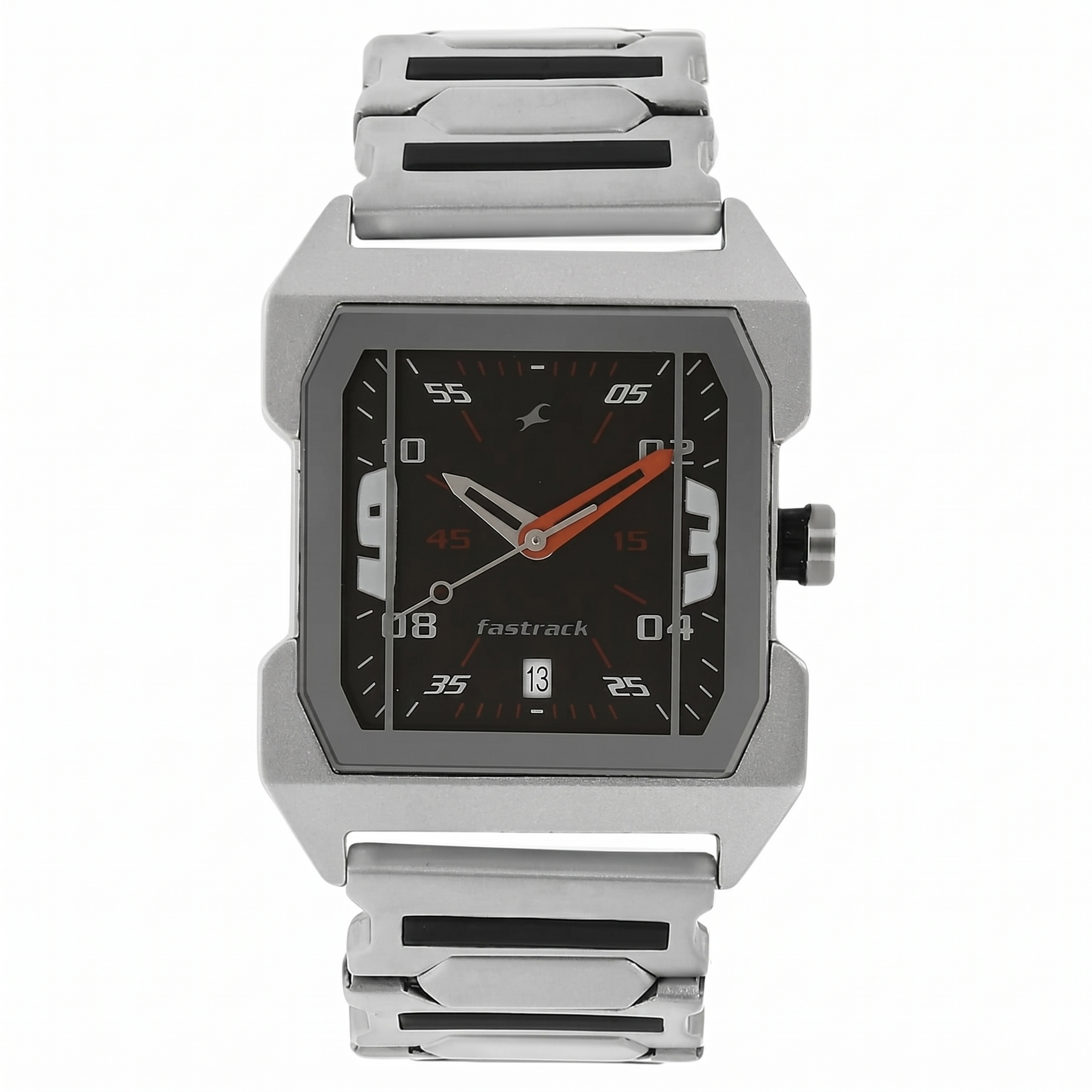 Fastrack NK1474SM02 | Fastrack Quartz Analog Black Dial Stainless Steel Strap Watch for Guys