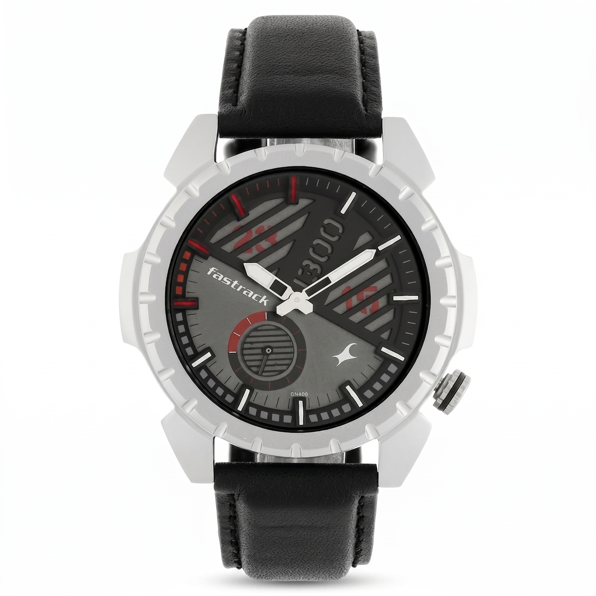 Fastrack 3090SL04 | Fastrack Loopholes Quartz Analog Black Dial Leather Strap Watch for Guys