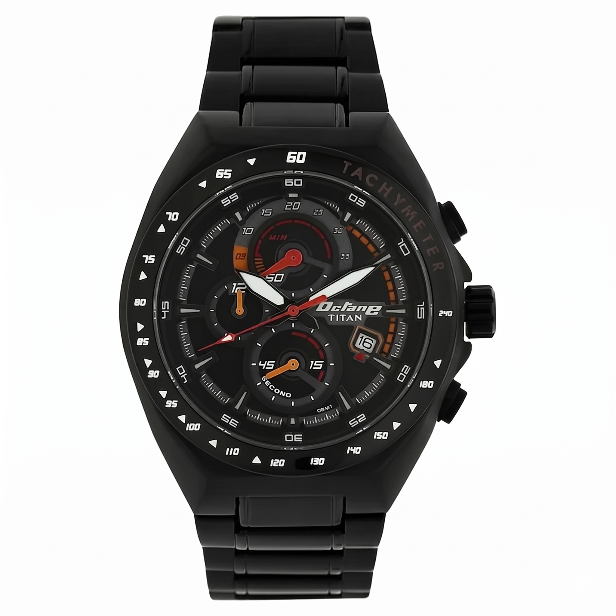 Titan 90048NM01 | Titan Quartz Chronograph Black Dial Stainless Steel Strap Watch for Men